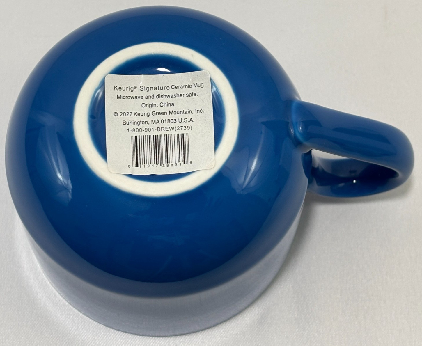 Keurig Signature BLUE Ceramic Coffee Mug Embossed Logo 14.5 oz