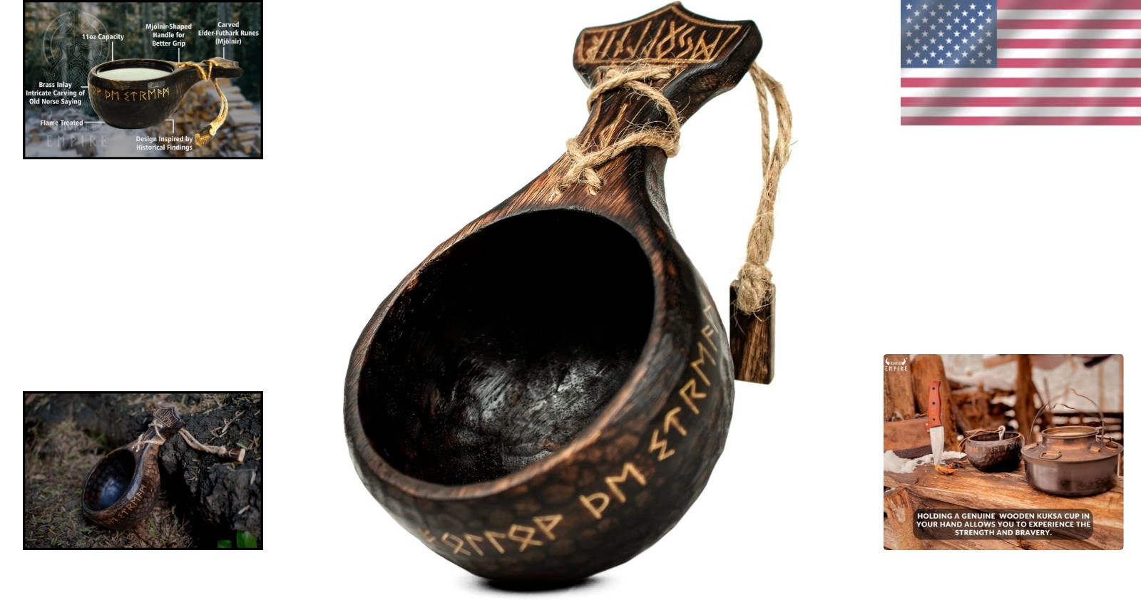 Engraved Kuksa Drinking Cup 18oz – Exquisite Handcrafted Gift for Nature Lovers