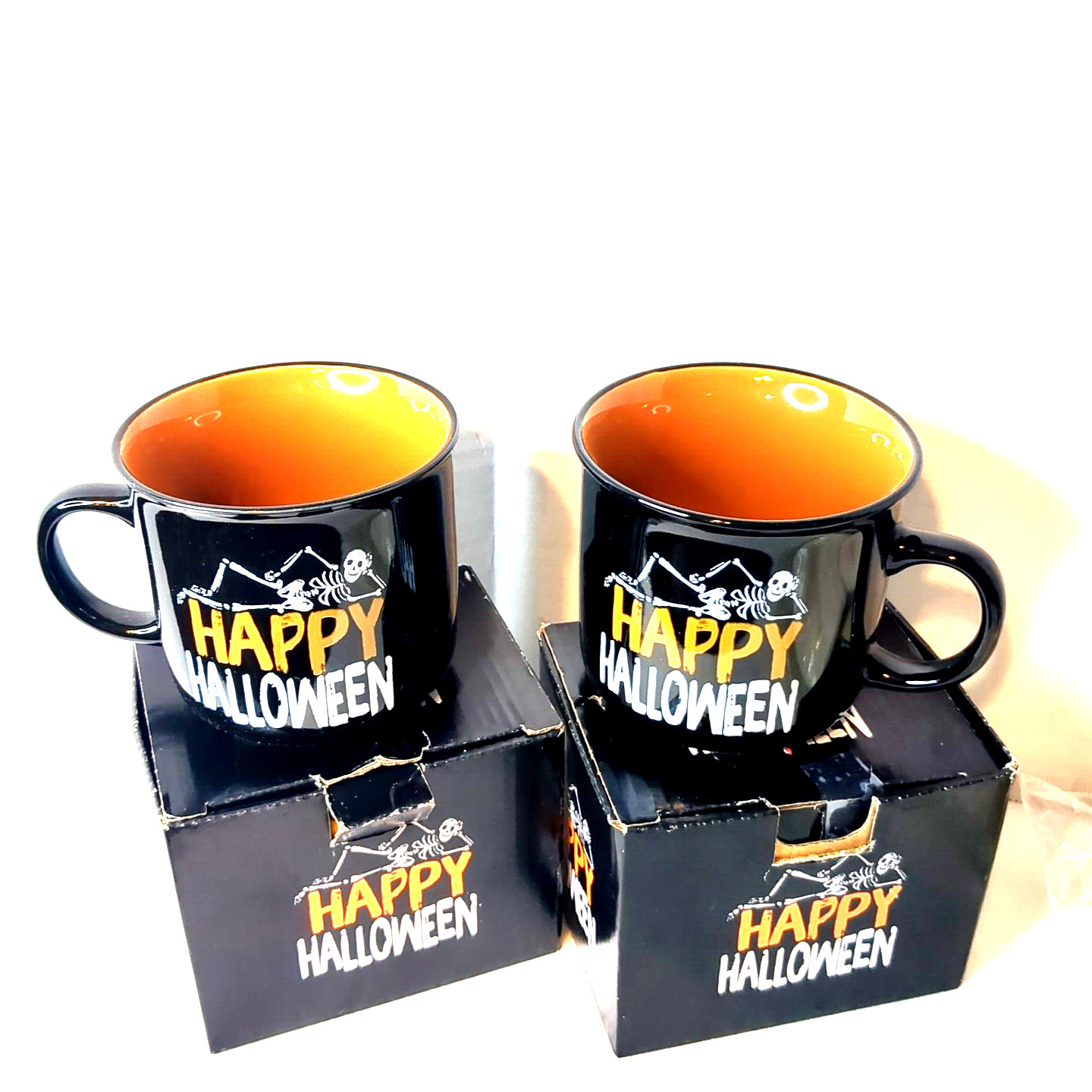 Set Of 2 Funny Bones Skeleton On Coffee Mug NIB