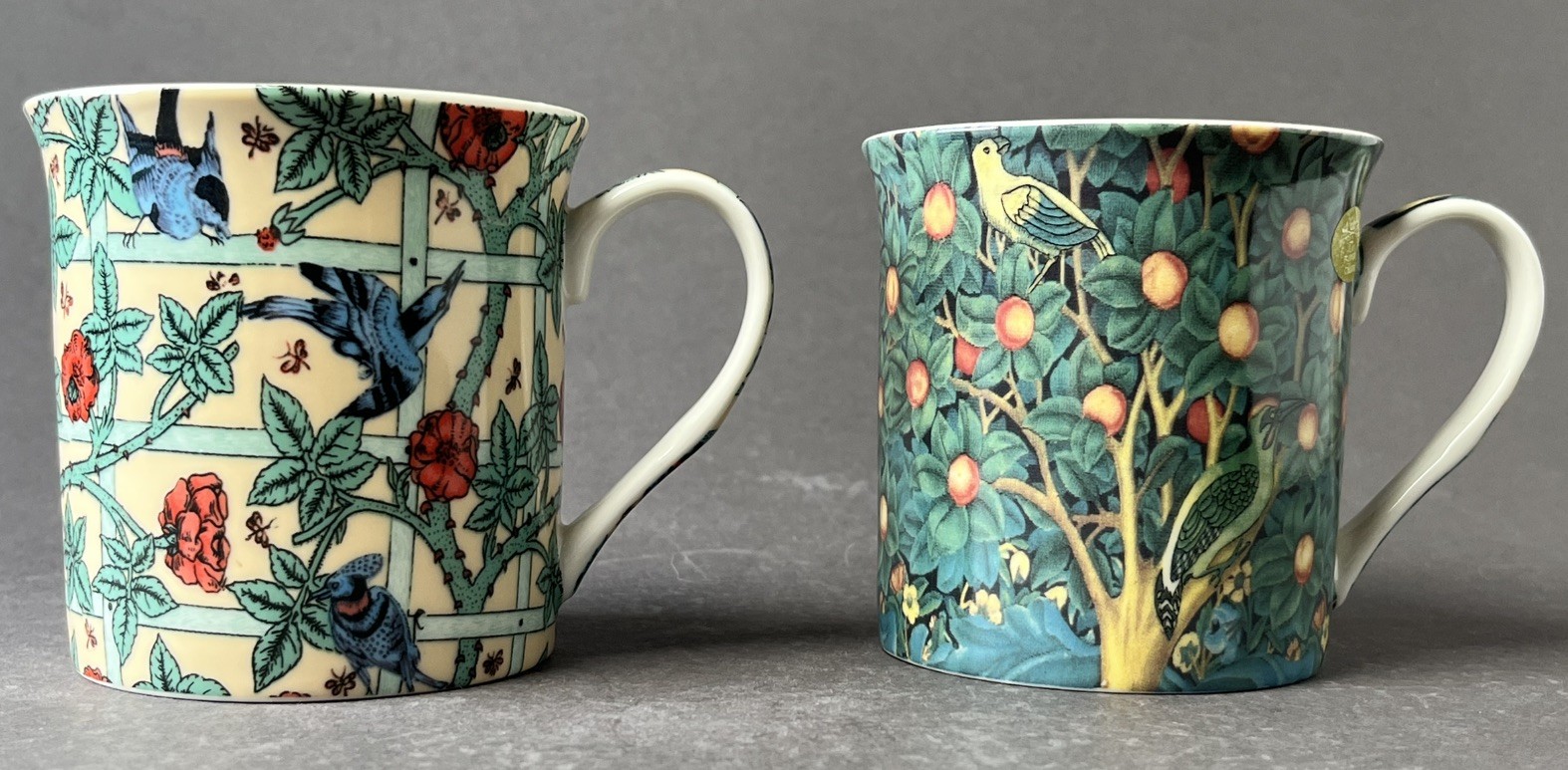 William Morris Leonardo Collection Set of 2, Trellis & Woodpecker/orange trees