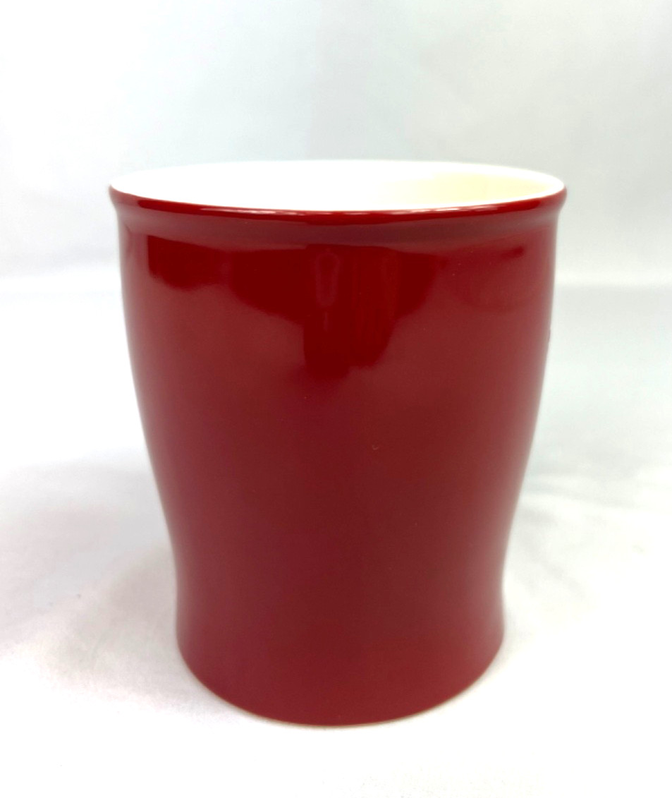 STARBUCKS Coffee Mug 2008 Red/White Holiday Christmas About 4.25 In x 3.75 In