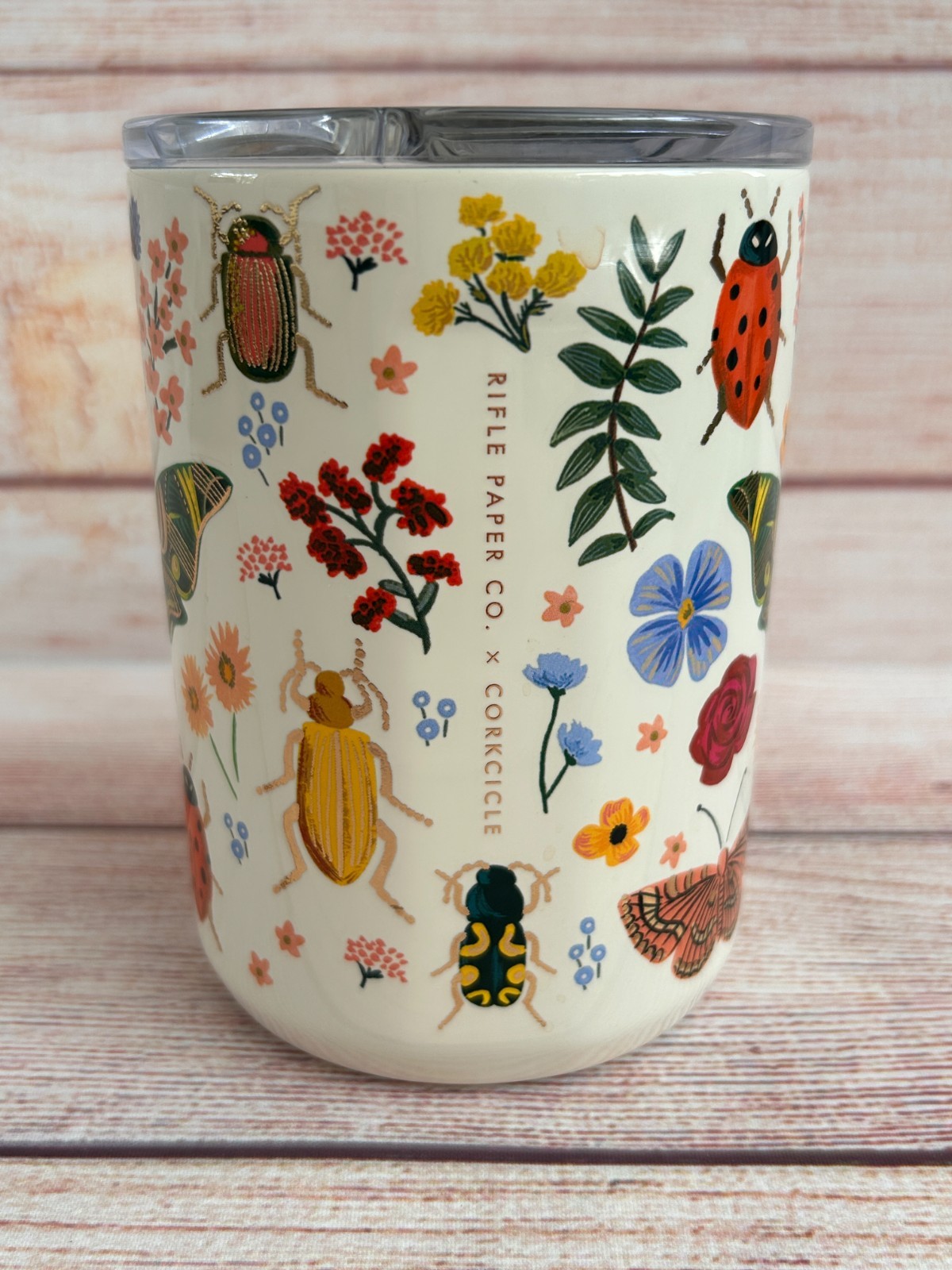 Corkcicle x Rifle Paper 16 oz Curio Coffee Mug Nature Triple-Insulated Butterfly