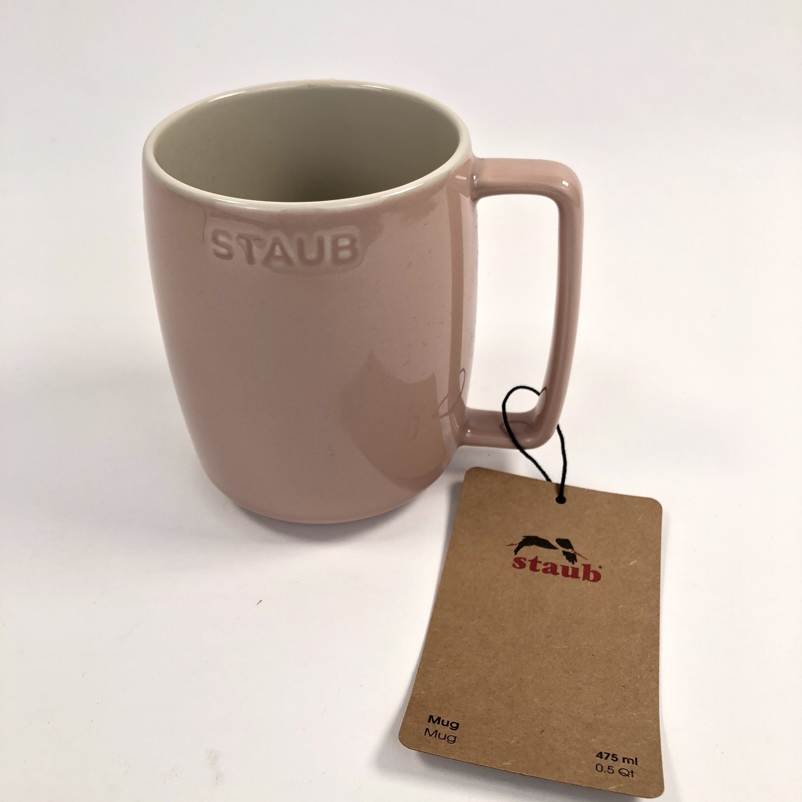 Staub Ceramic Mug Light Pink 16oz Coffee Cup STACKABLE New With Tags