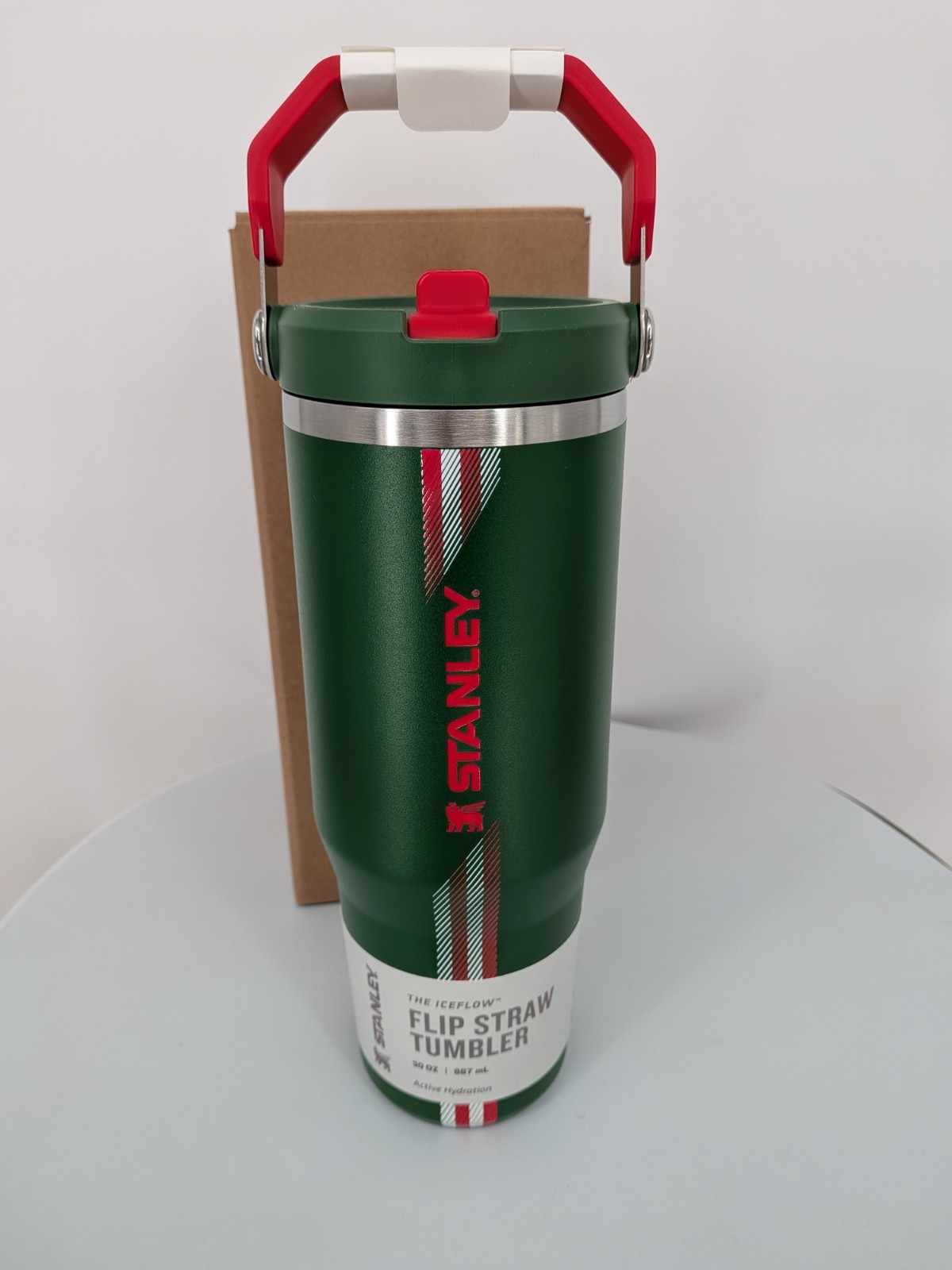 new STANLEY The Country Collection IceFlow Tumbler 30 OZ team Dark Green Red