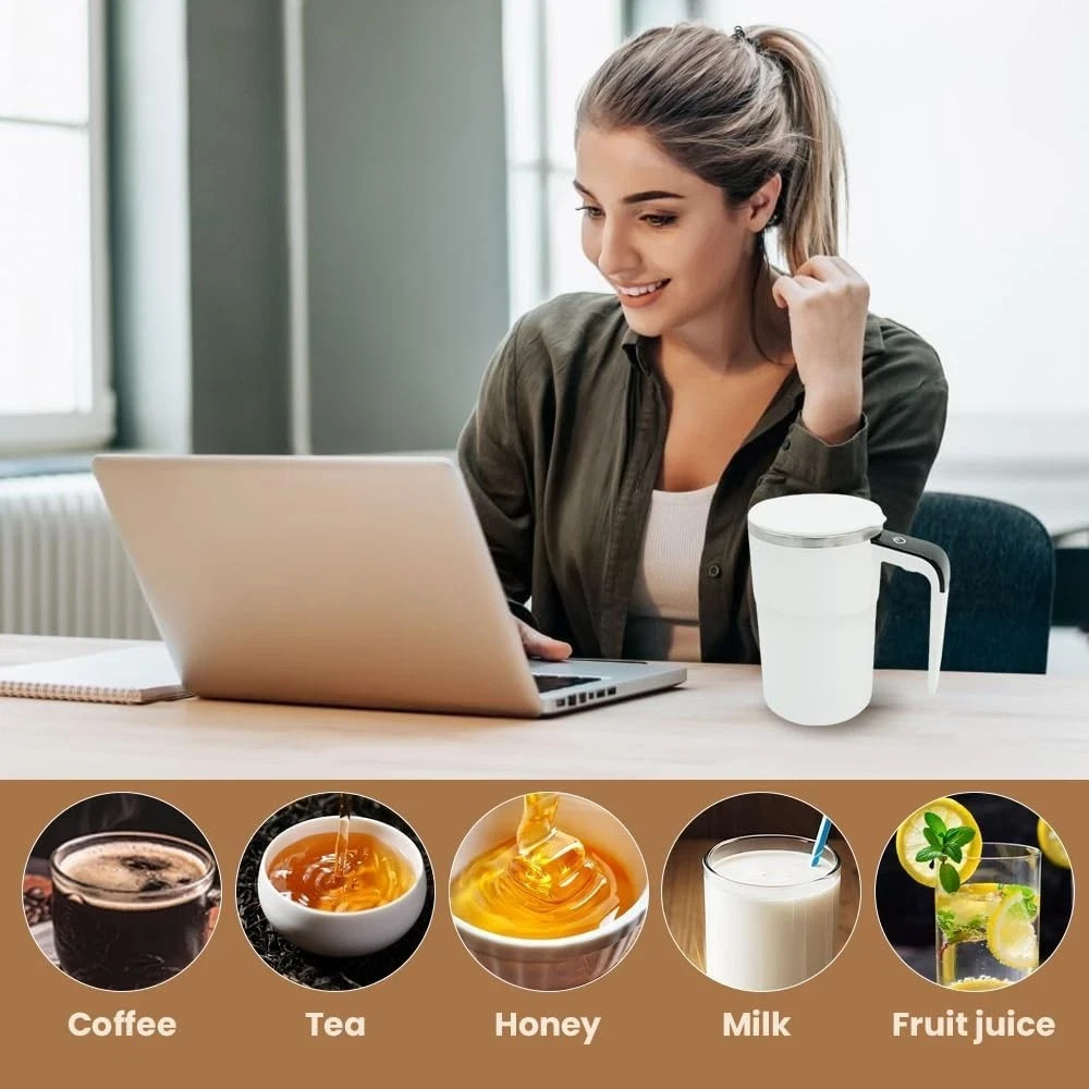 Self Stirring Cup Automatic Electric Mixing Coffee Milk Tea-FAST US SHIP