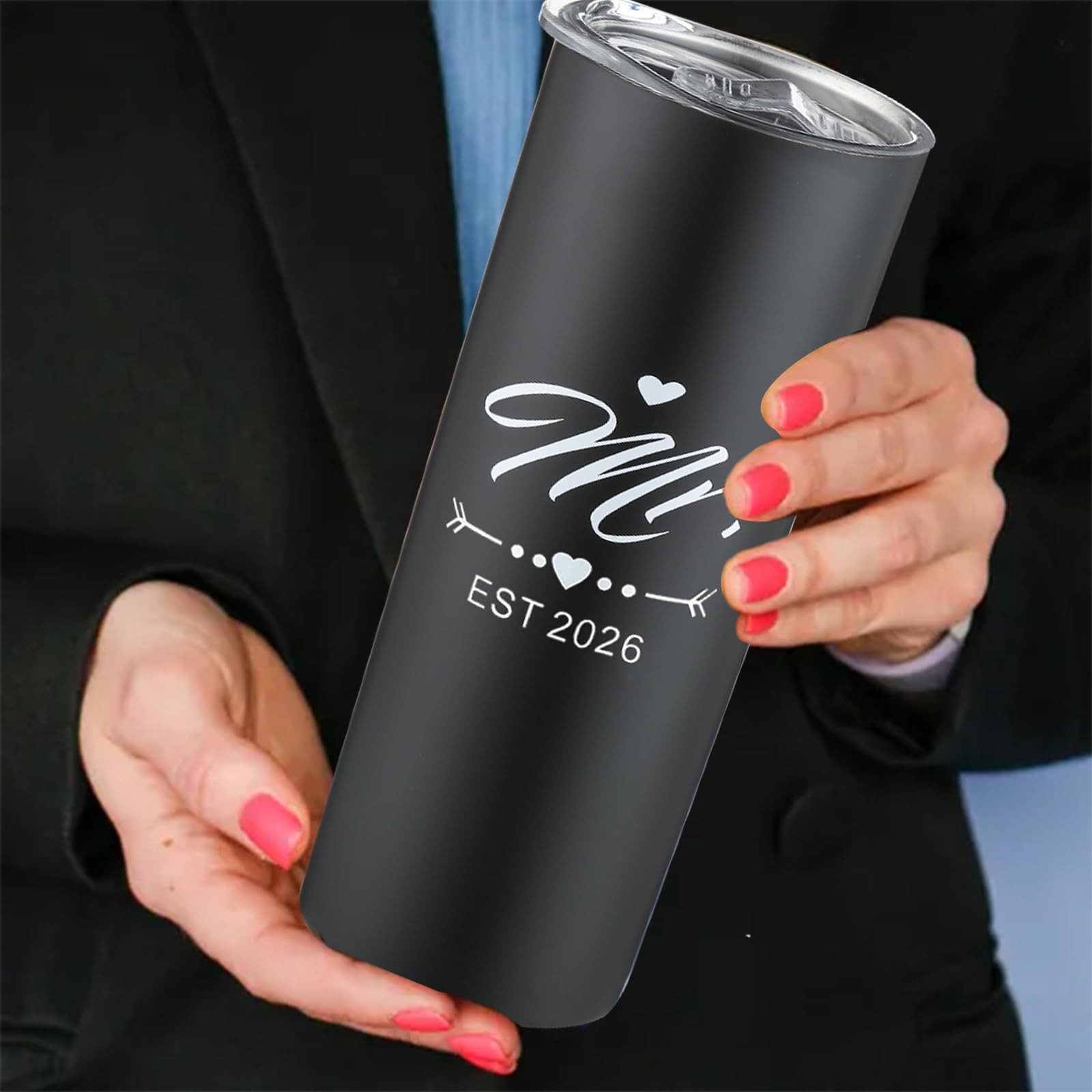 Mr and Mrs 2026 20oz Travel Tumbler Set, Engagement Wedding Gifts for Couples