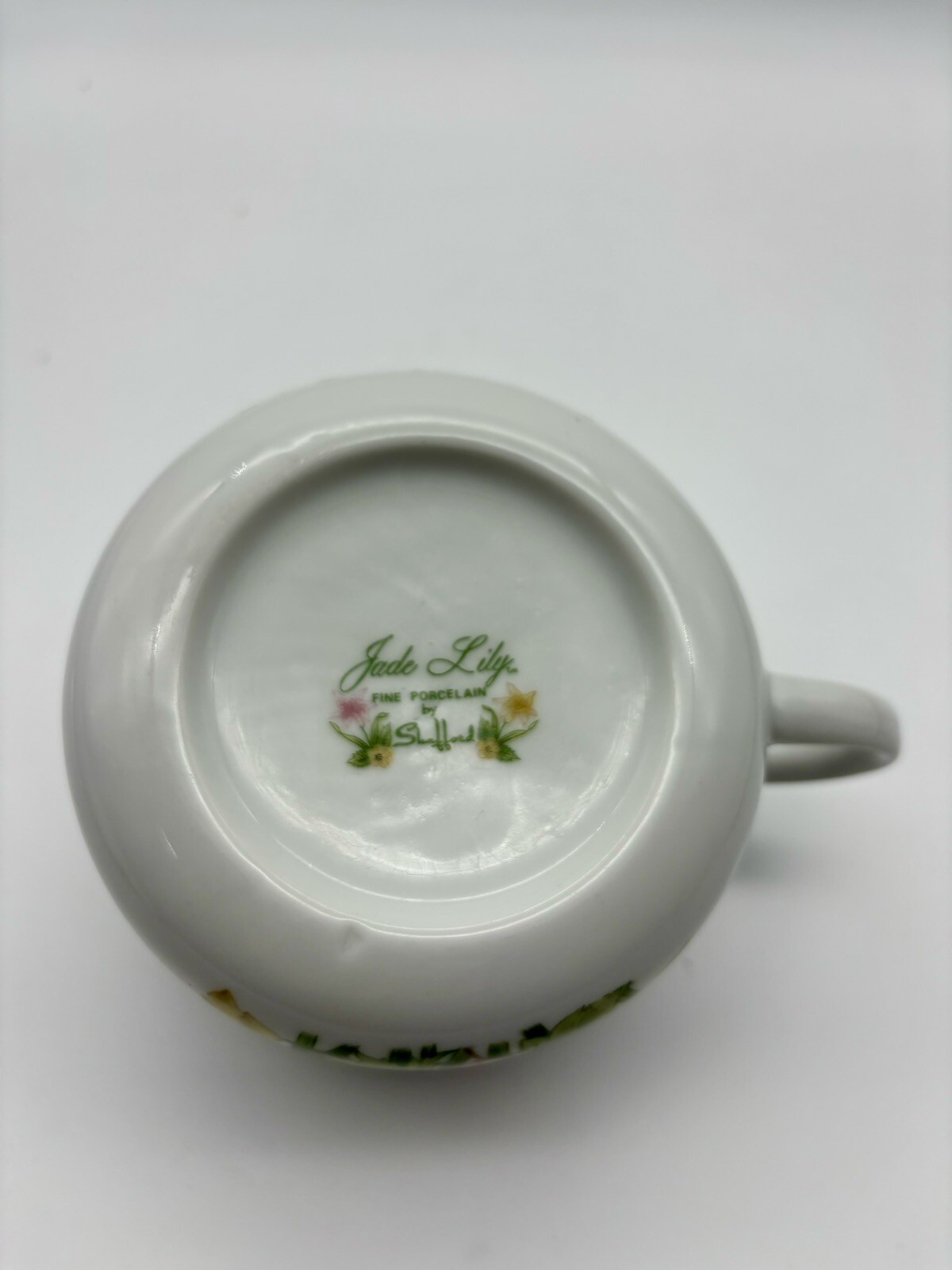 Jade Lily Porcelain Shafford Soup Cups Unit of 1 Japan 1970 Vntg 14 oz Handle