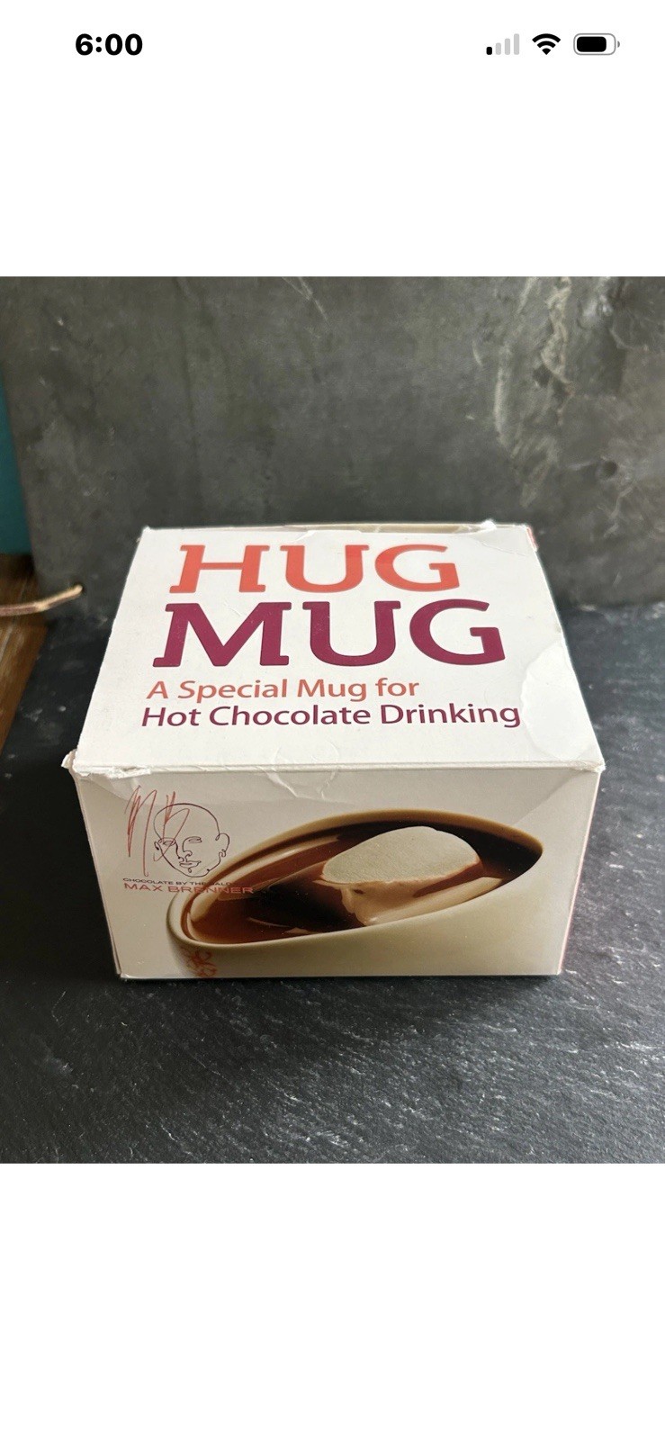Max Brenner Hug Mug White Ceramic Floral Coffee Cup & Saucer- Two-Piece Set
