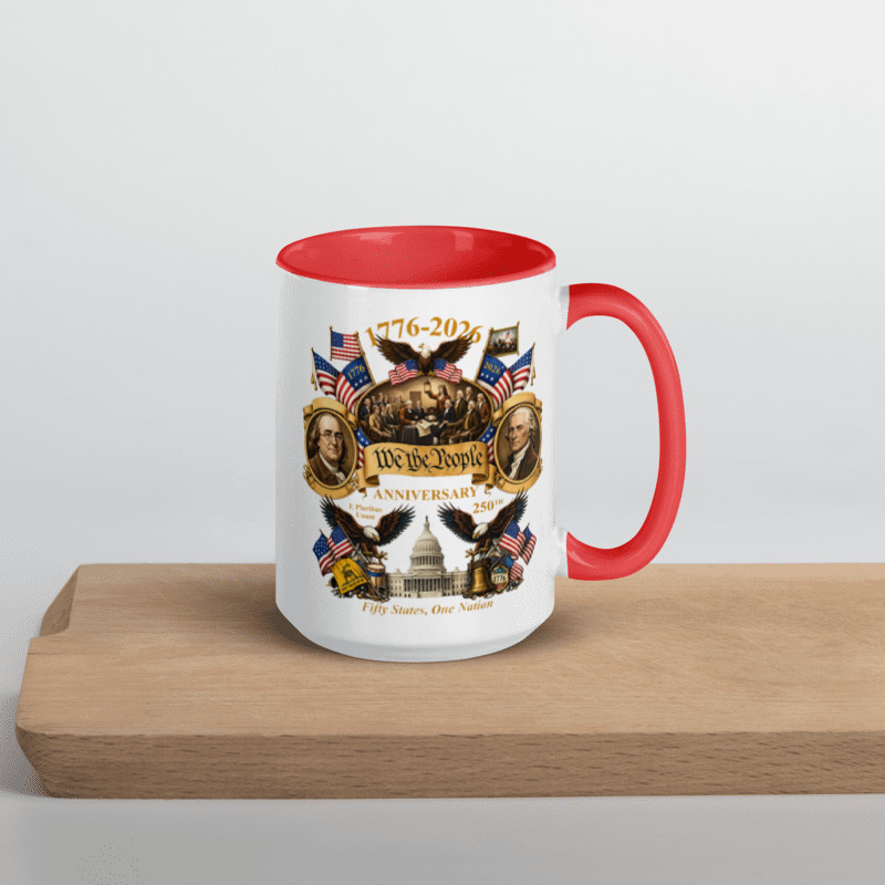1776-2026 America 250th Anniversary Mug, We The People Patriotic Ceramic Coffee