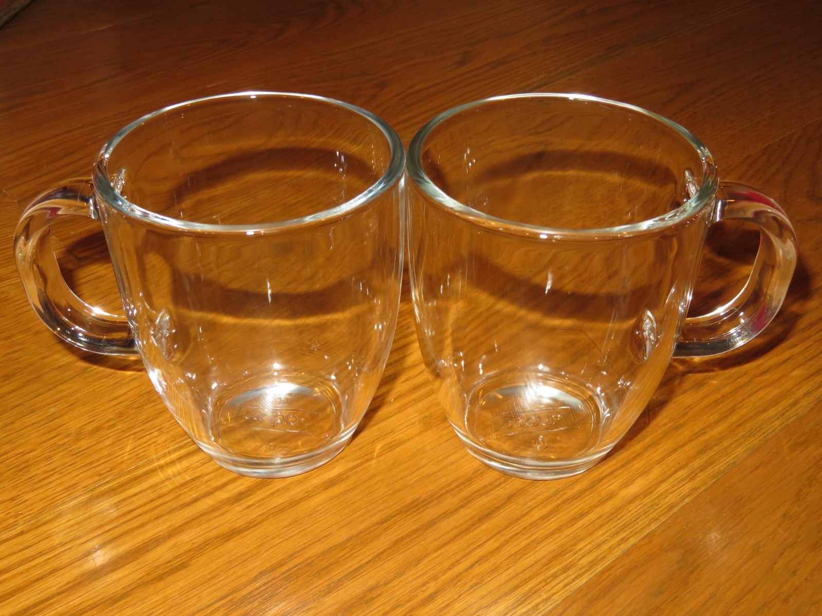 BODUM Set of 2 Clear Single Wall Tempered GLASS Coffee Cups MUGS Lot