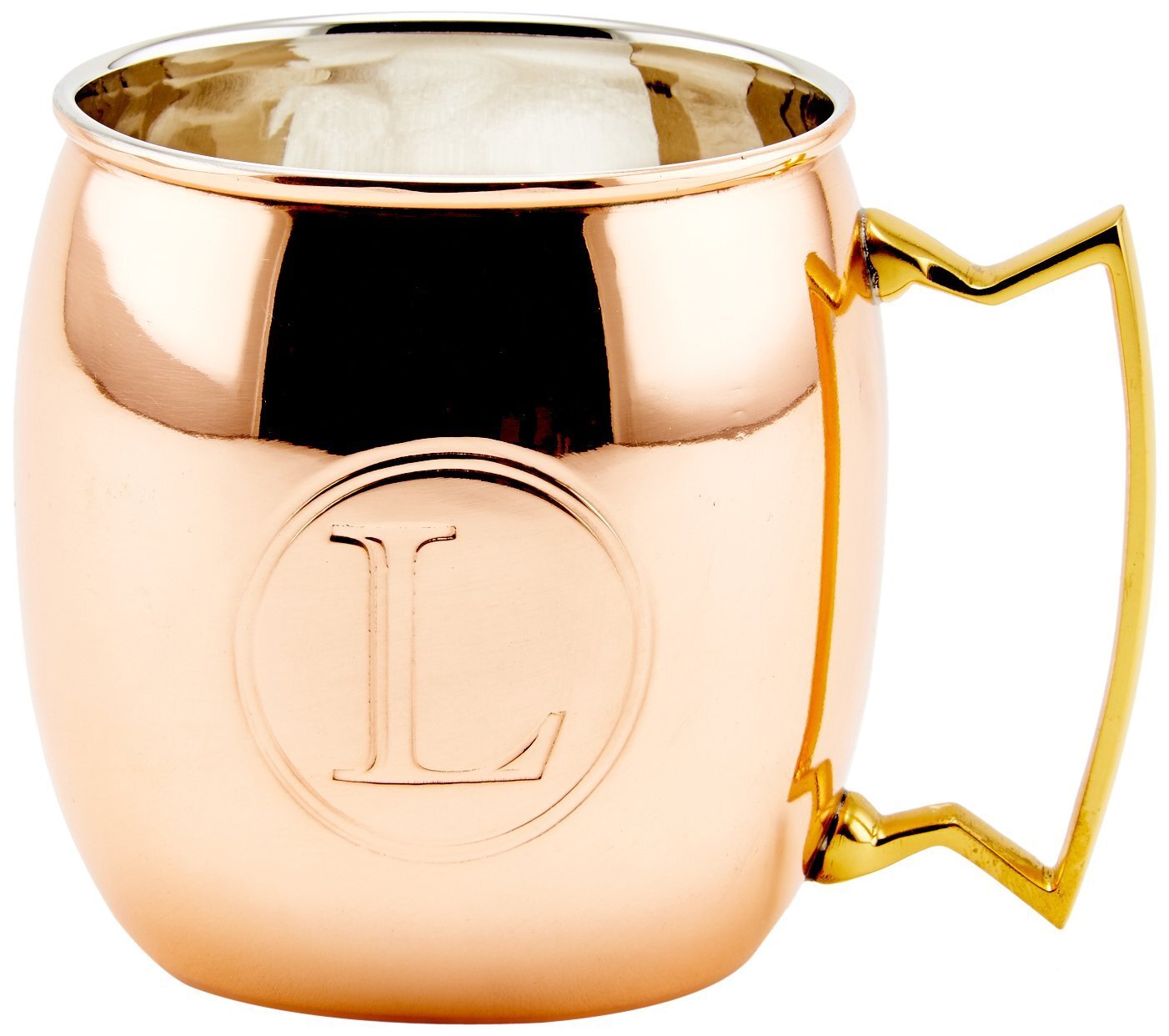 Old Dutch 16-Oz. Monogrammed Solid Copper Moscow Mule Mug, L