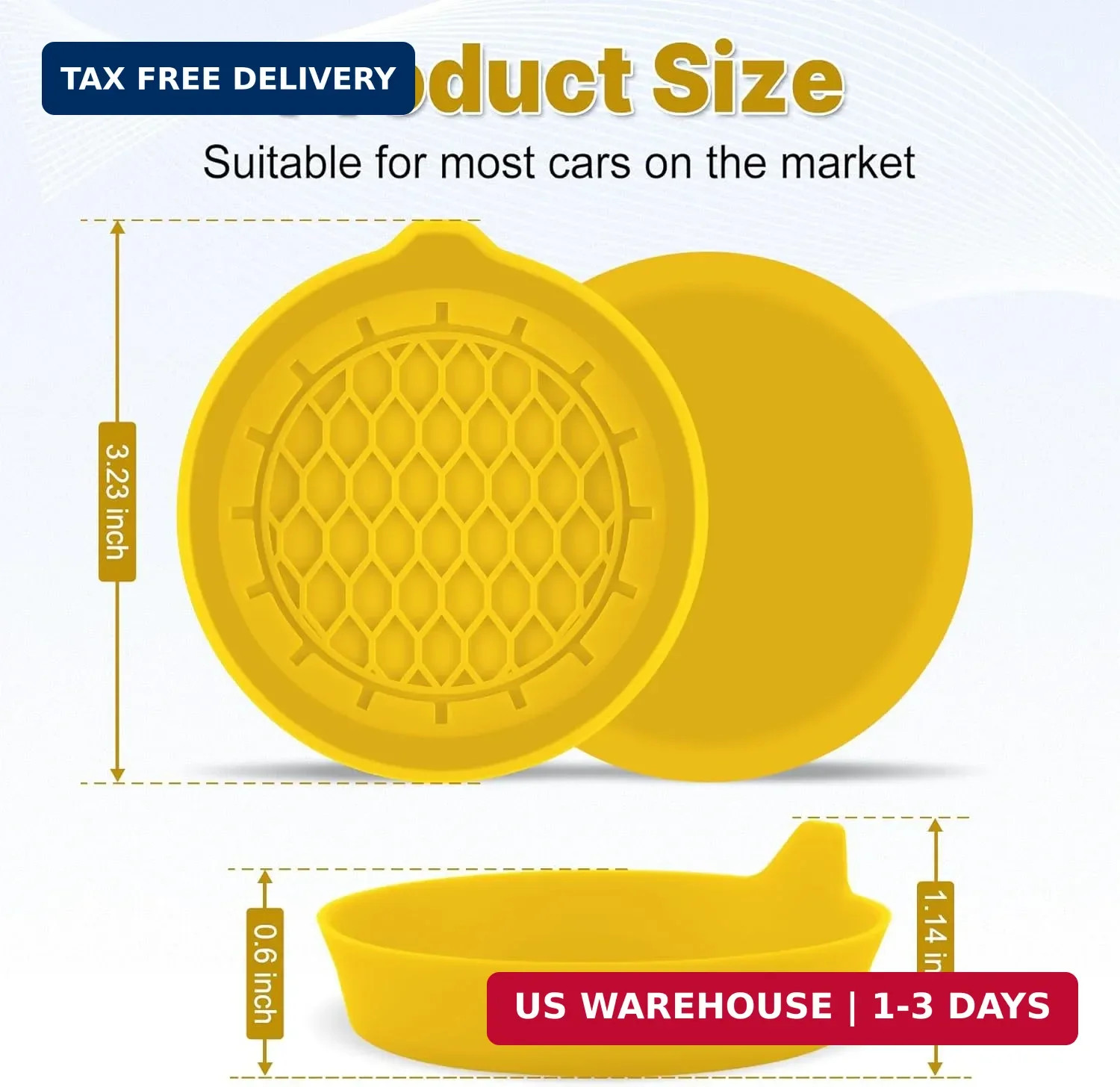 SINGARO Car Cup Holder Coaster, Silicone Cup Holder Insert, Universal Non-Slip C