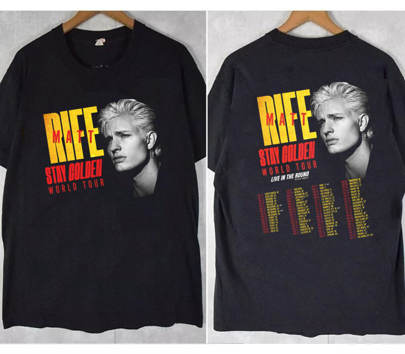 New Matt Rife 2 Sides Stay Golden World Tour 2026 Black S to 5XL Shirt CA118