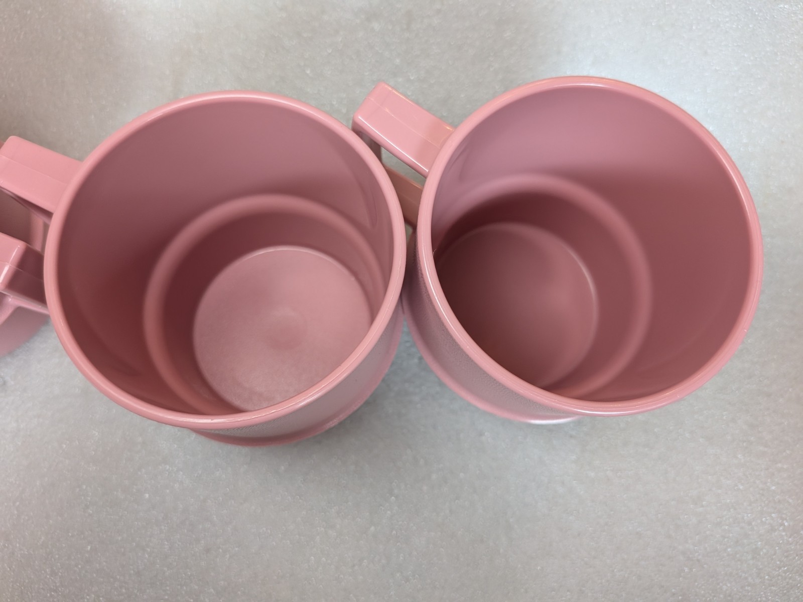 Vintage Tupperware Stackable Coffee Mugs Pink Mauve Set of 4 Plastic #1312