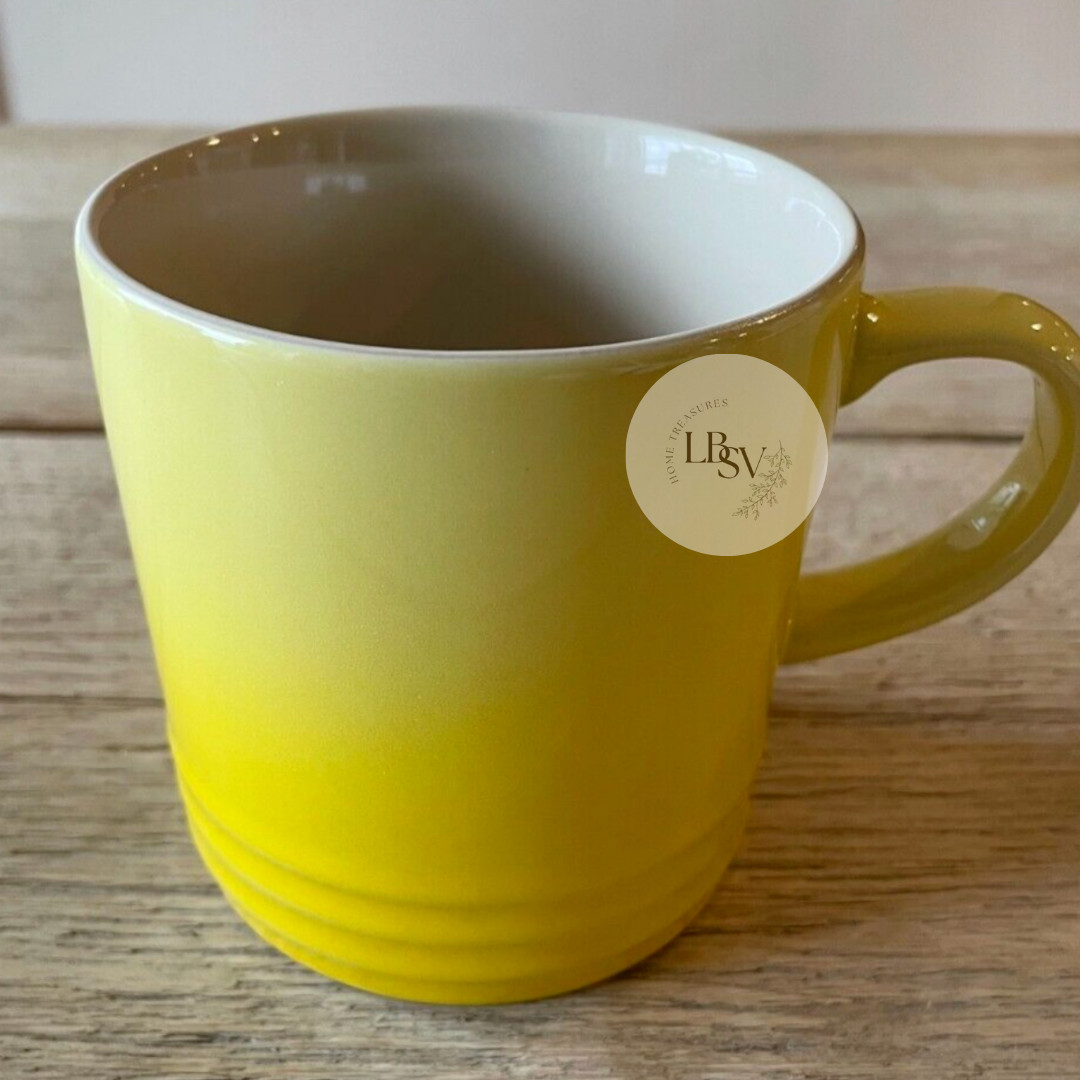 Le Creuset Stoneware Rainbow Multicolor Set of 6 12 oz London Coffee Mugs NEW