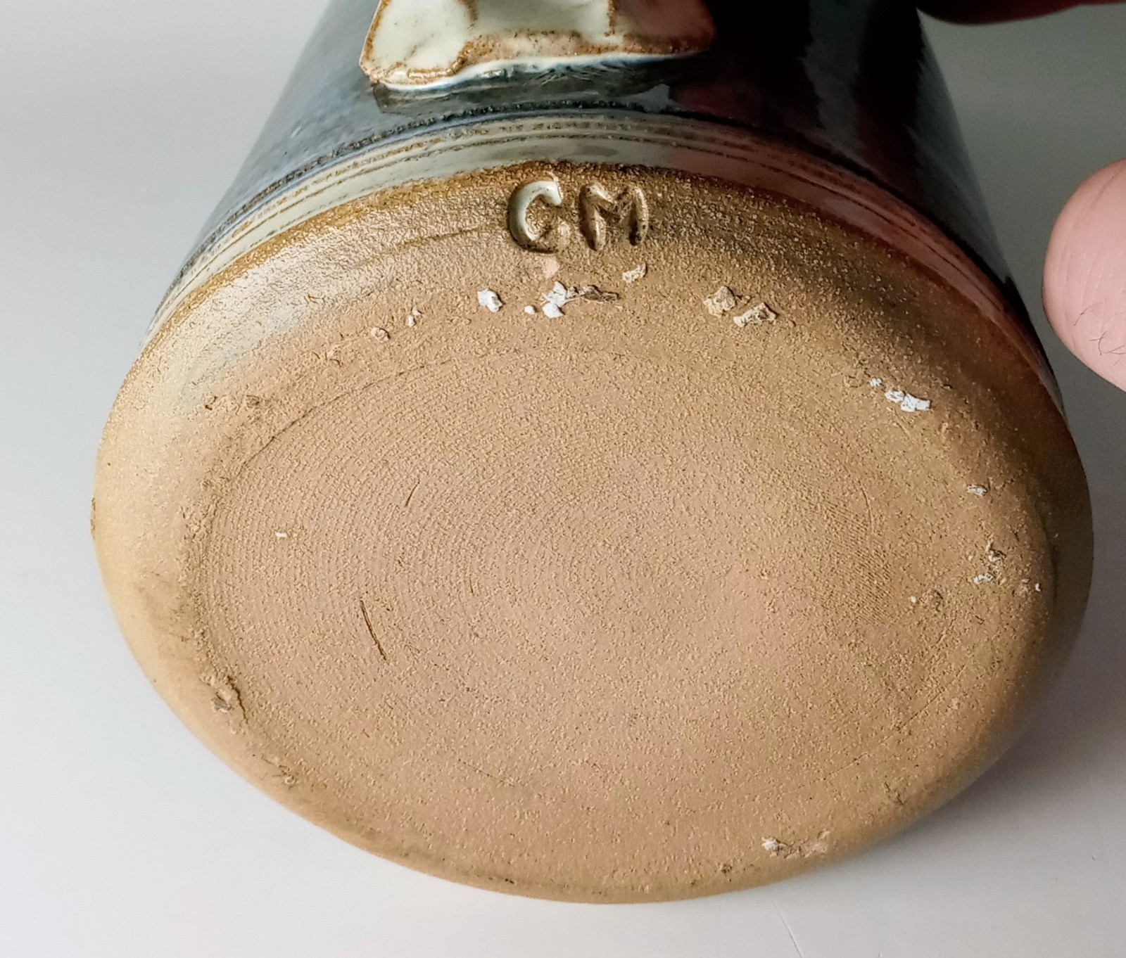 VTG 7 1/2″ Handmade Glazed Stoneware Art Pottery Mug/Stein Signed