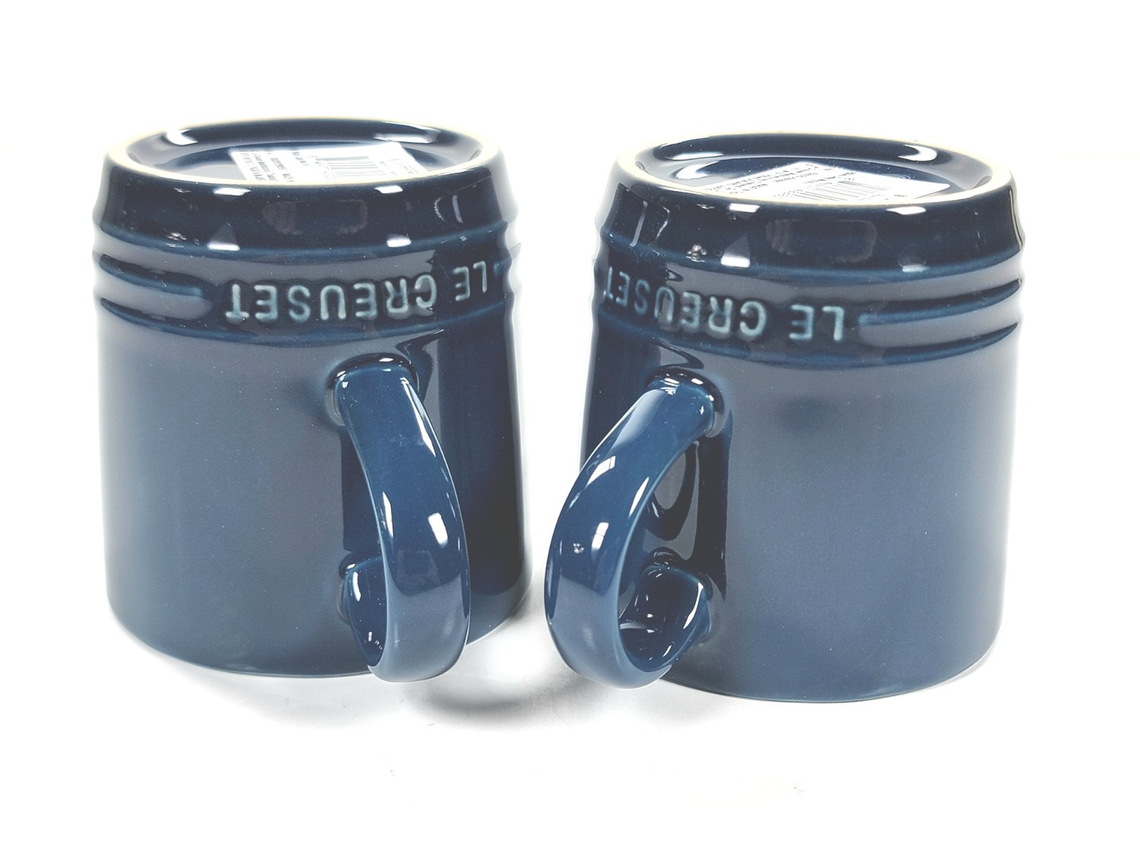 Le Creuset Stoneware London Cappuccino Coffee Mugs 200ml ~ NUIT ~ Set of 2