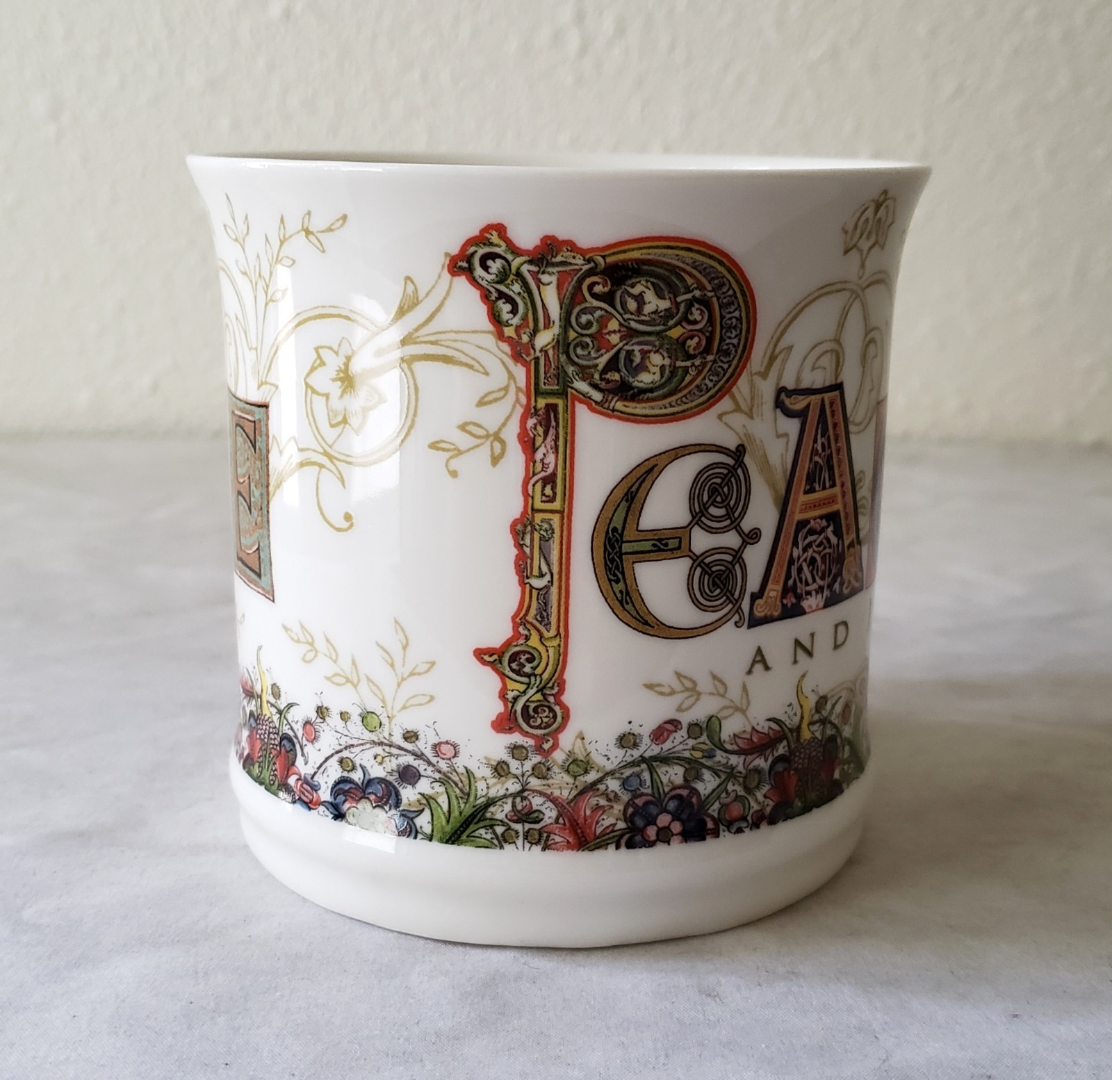 Michel Design Works 14 oz Peace & Joy Art Nouveau Bone China Mug