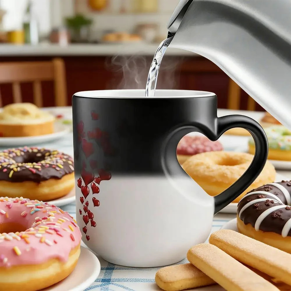 Heart Color Changing Ceramic Coffee Mug Heat Sensitive Cup Buy 3 Get 1 Free