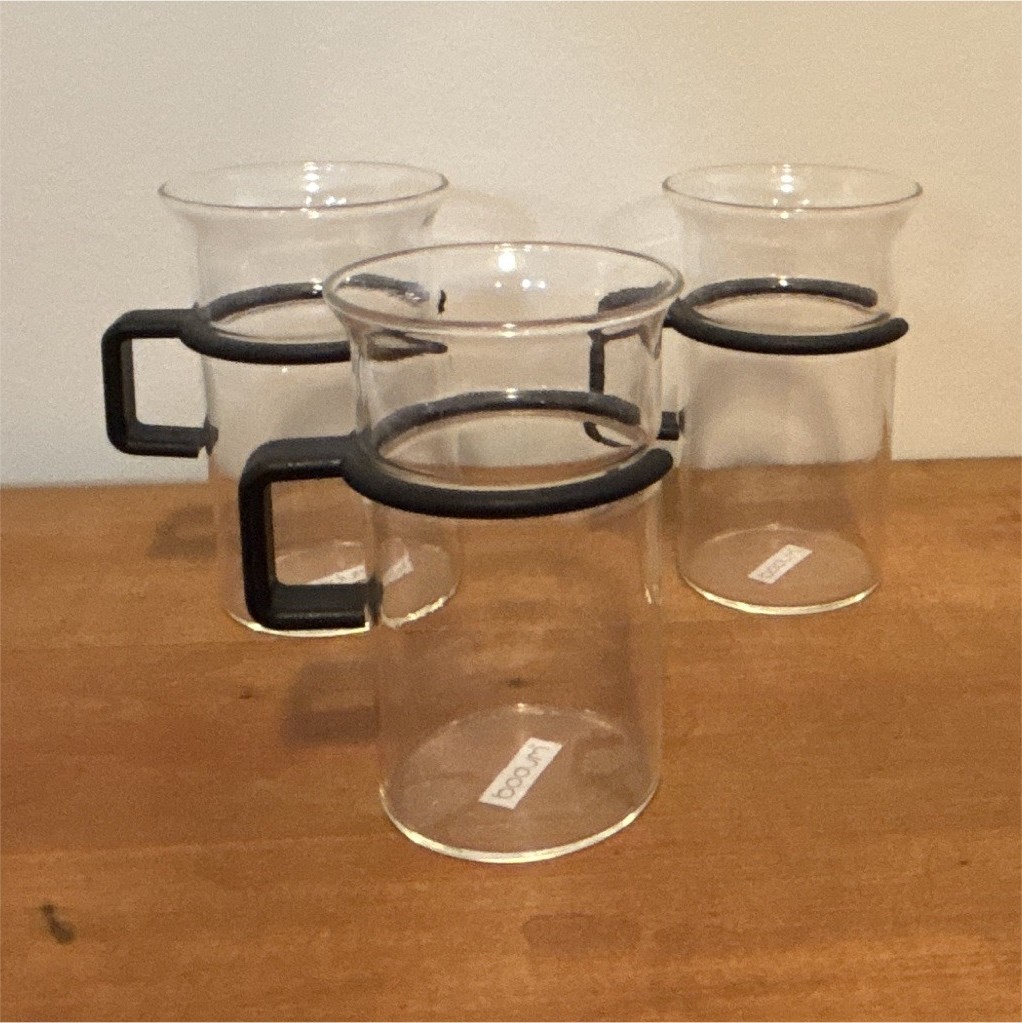 3 Bodum Tall Glass Star Trek Picard Style Coffee Tea Mugs