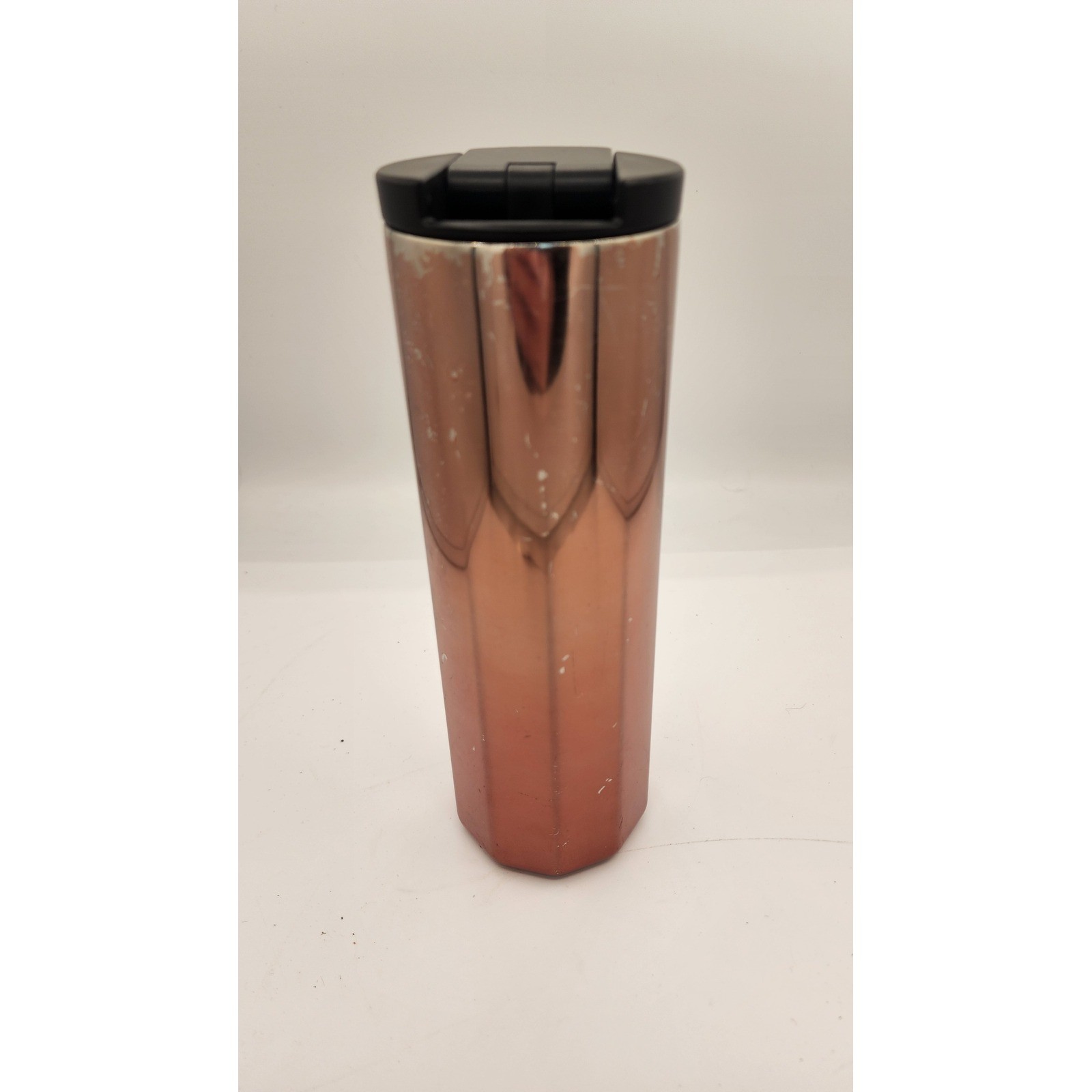 Starbucks Rose Gold Copper Faceted Stainless Steel Tumbler 16oz Travel Mug 2019