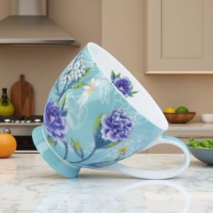 16oz Floral Bone China Mug for Tea & Coffee Lovers Elegant Mugs Daily Use |