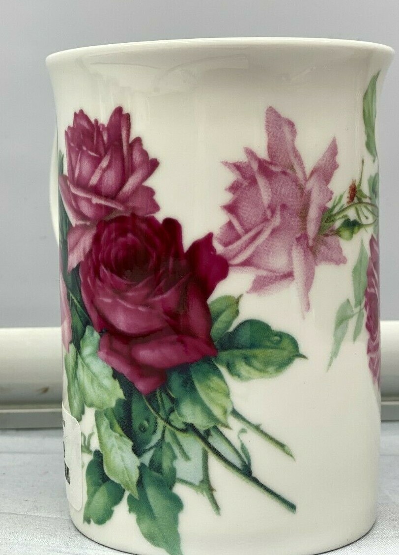 Pink Roses Flowers Floral Stechcol Cup Mug New 10 oz 4 ” High