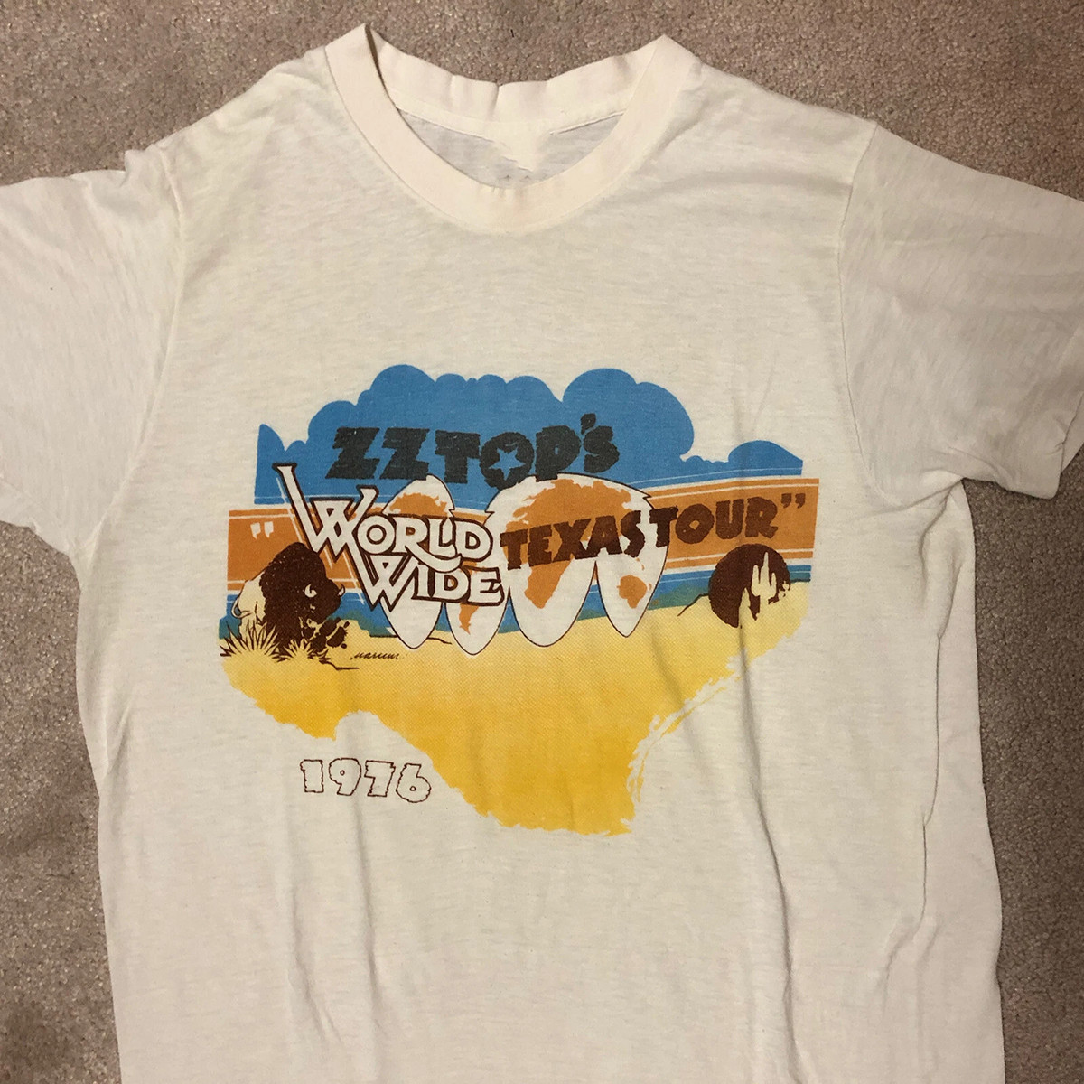 ZZ Top’s World Wide Texas Tour 1976 Shirt Short Classic White S-5XL 1TT0051