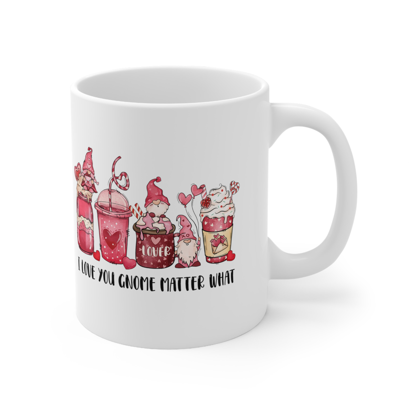 Valentines Day Mug Cute Pink Hot Cocoa Drinks Love Gift Coffee Cup Ceramic 11oz