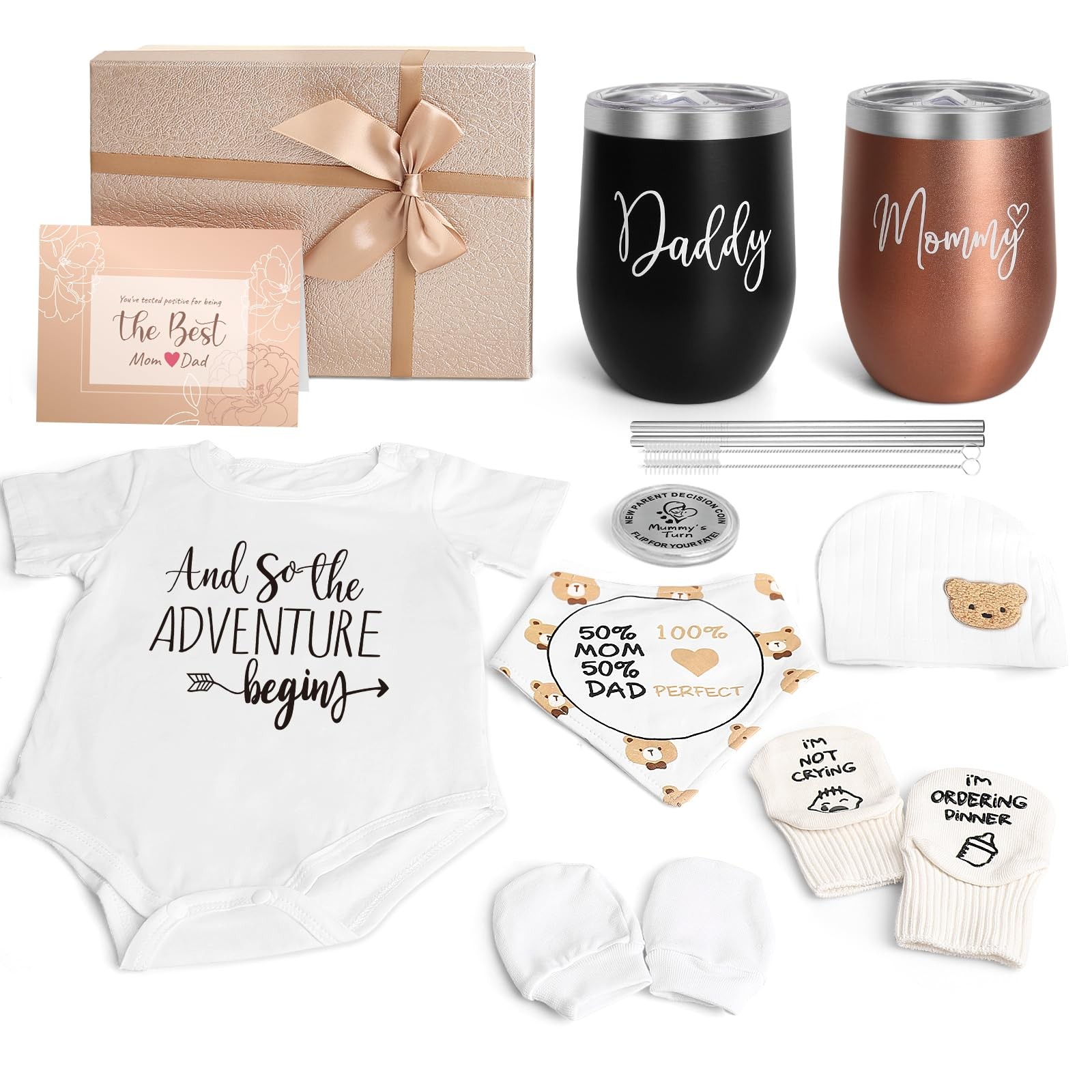 New Mom Gifts Pregnancy Tumbler Set for First-Time Parents & Baby Shower