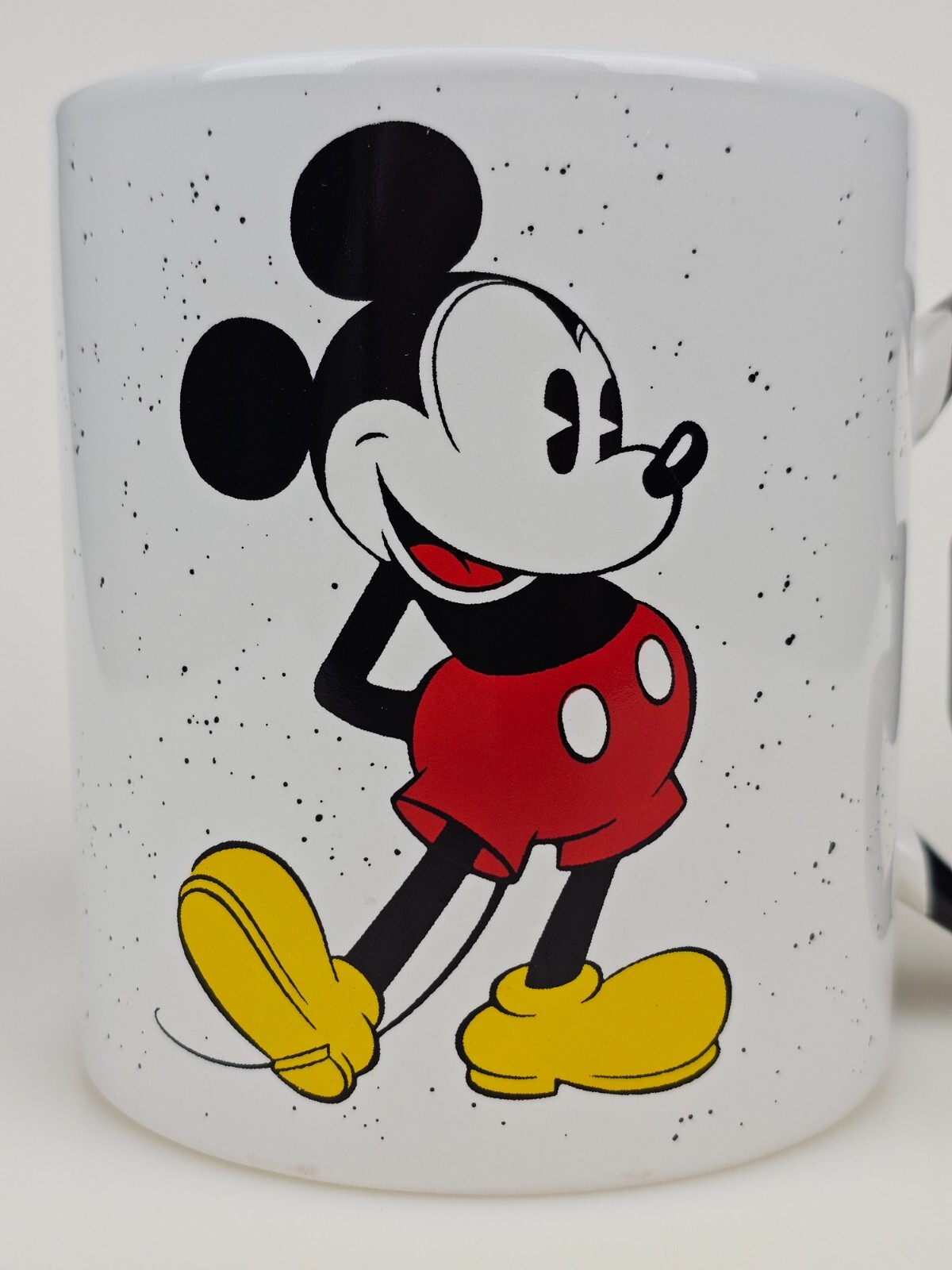 Mickey Mouse Ears Handle White with Black Speckles Disney 20 oz. Mug HAND WASH