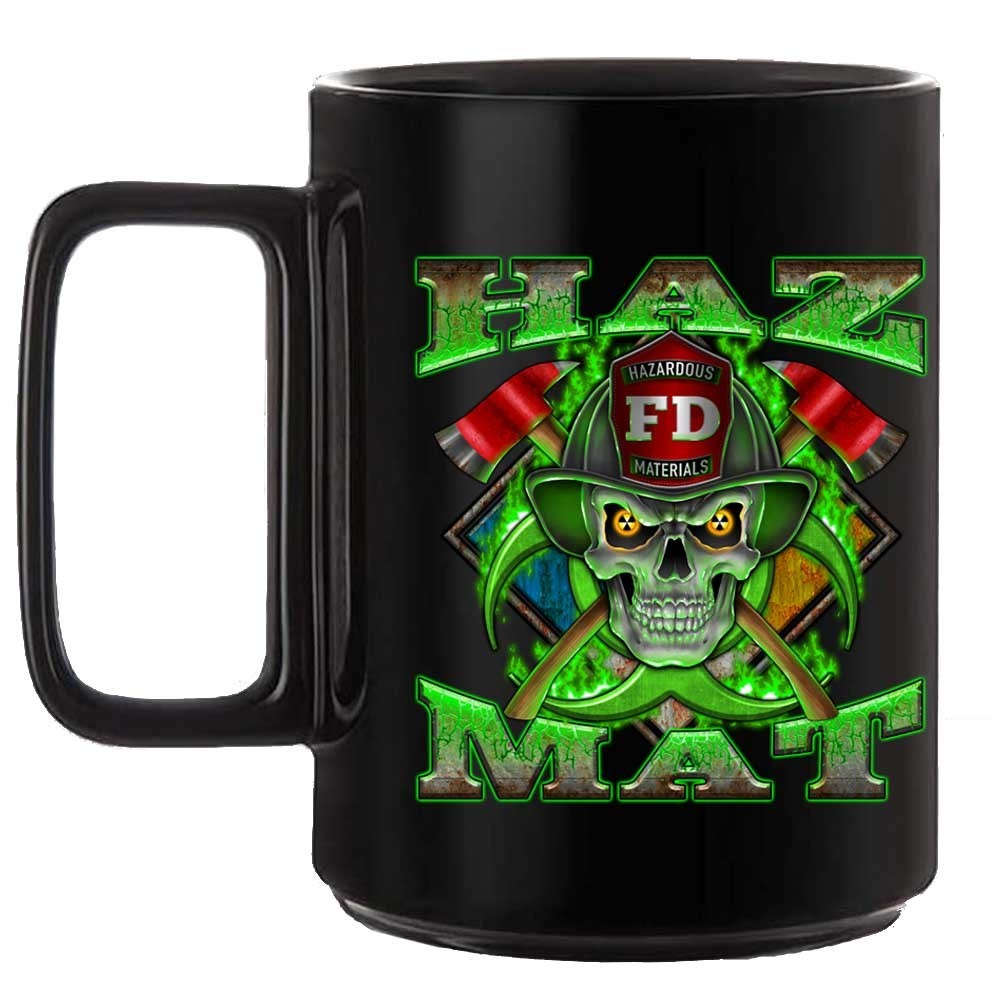 Haz Mat Firefighter Black or White 15 oz Custom Coffee Mug