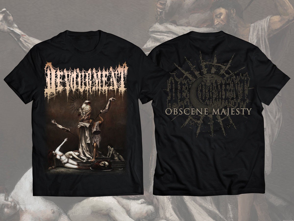 DEVOURMENT Obscene Majesty T-Shirt Morbid Generation Black Short Sleeve All Size