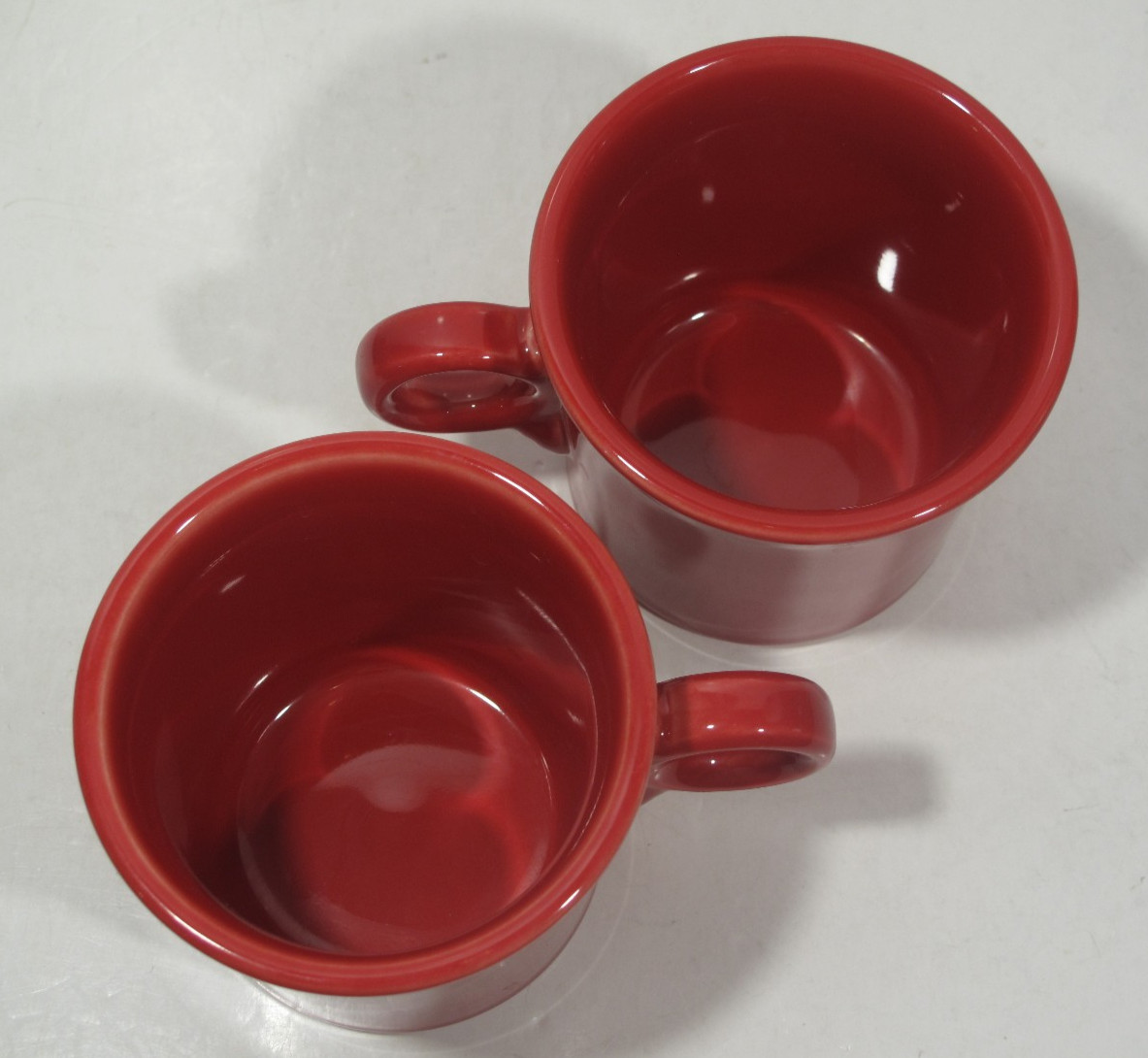 Set of 5 FIESTAWare Coffee Cocoa Tea Cups Mugs With O Handles Red Purple Retro
