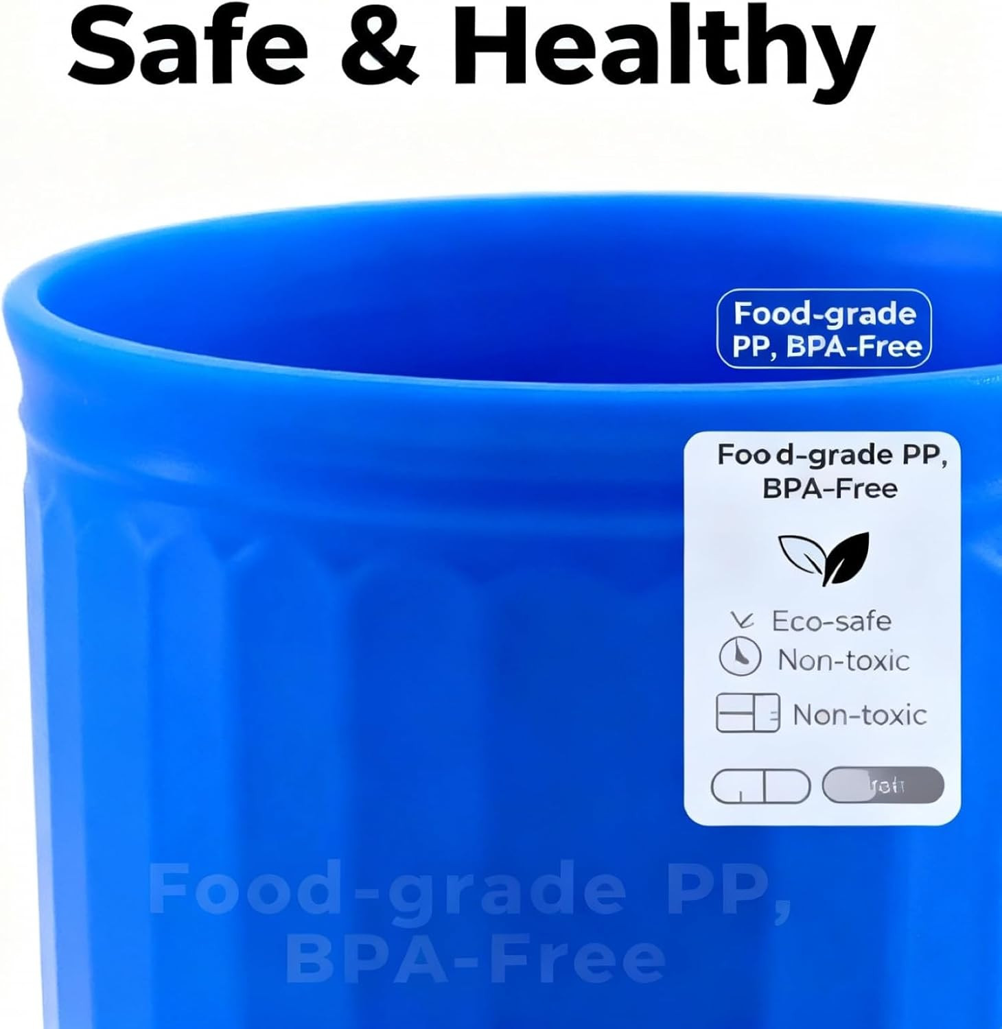 Plastic Coffee Cups with Handles – Unbreakable BPA Free Coffee Mugs 13 Oz Set of