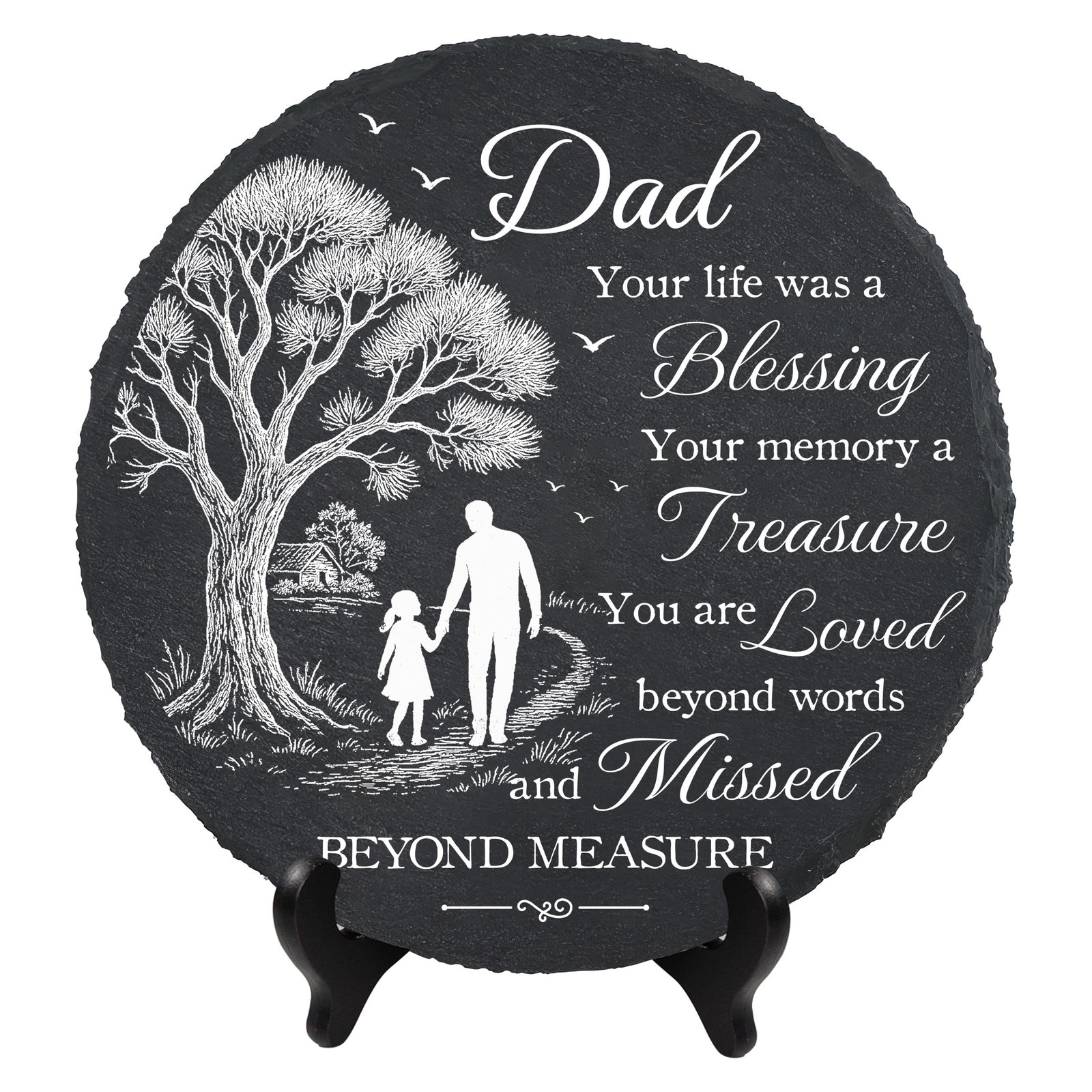 DIGIKAZZ Memorial Garden Stones for Dad, Memorial Gifts for Loss of Father, S…