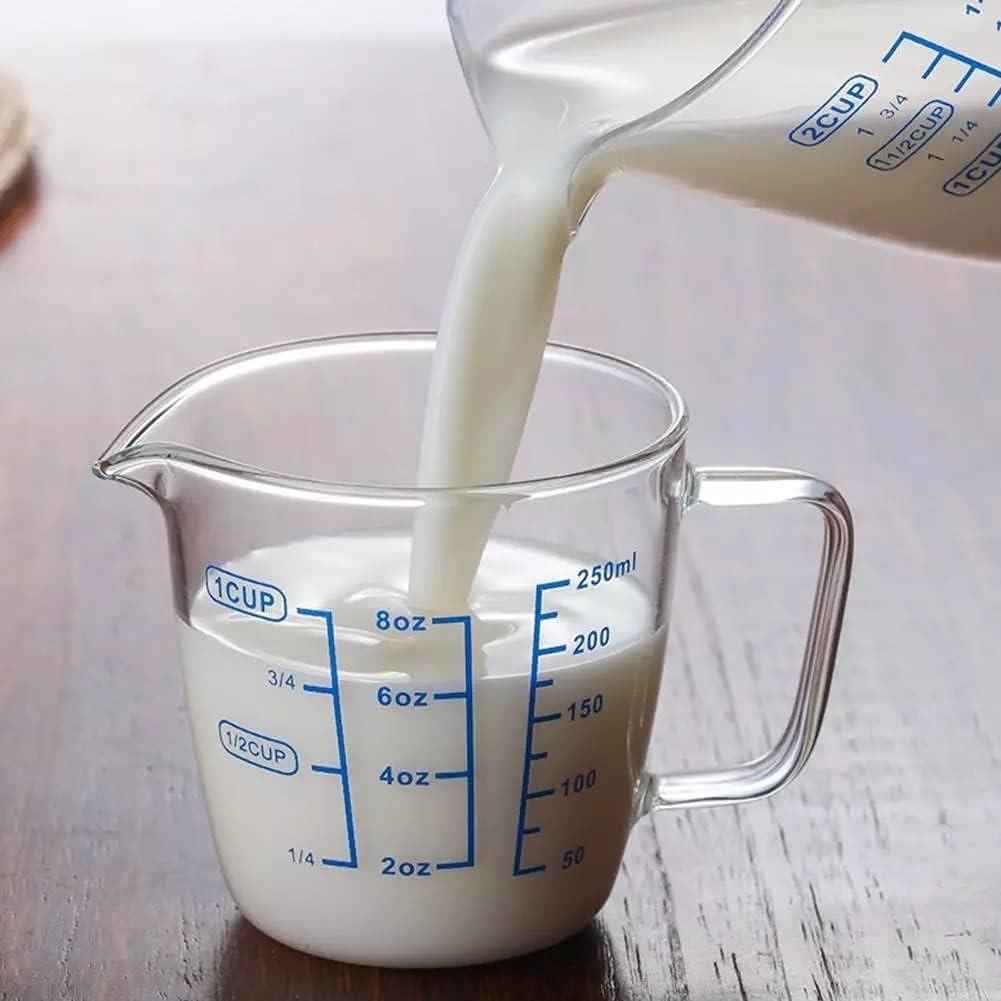 250ml Heat-resisting Glass Measuring Cup Milk Scale Microwave Measure Jug