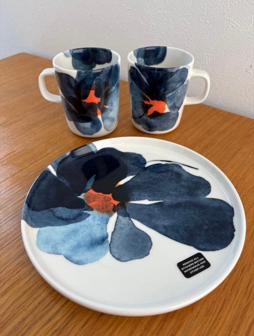 Marimekko Valssi Mug Cup 250ml Pair / Plate 20cm Set