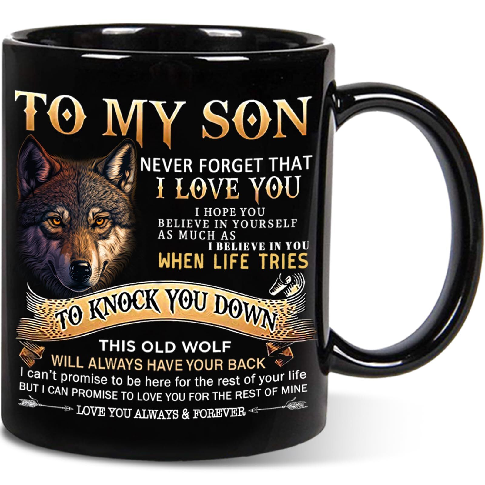 Christmas Gifts For Son Mug 11 Oz To My Son Gifts Wolf Mug From Mom Dad Son Birt