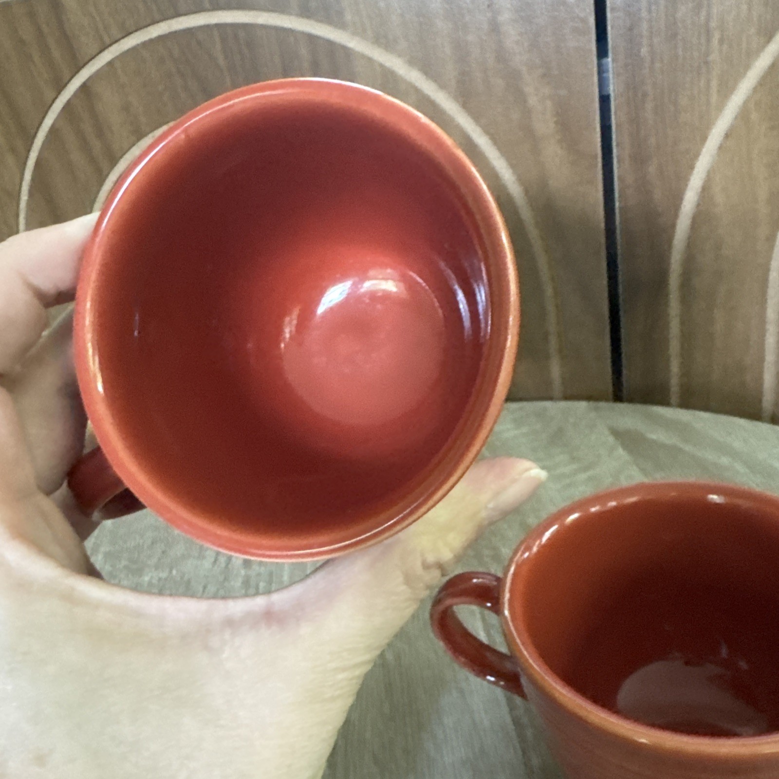Fiestaware paprika set of 2 retro tea cups