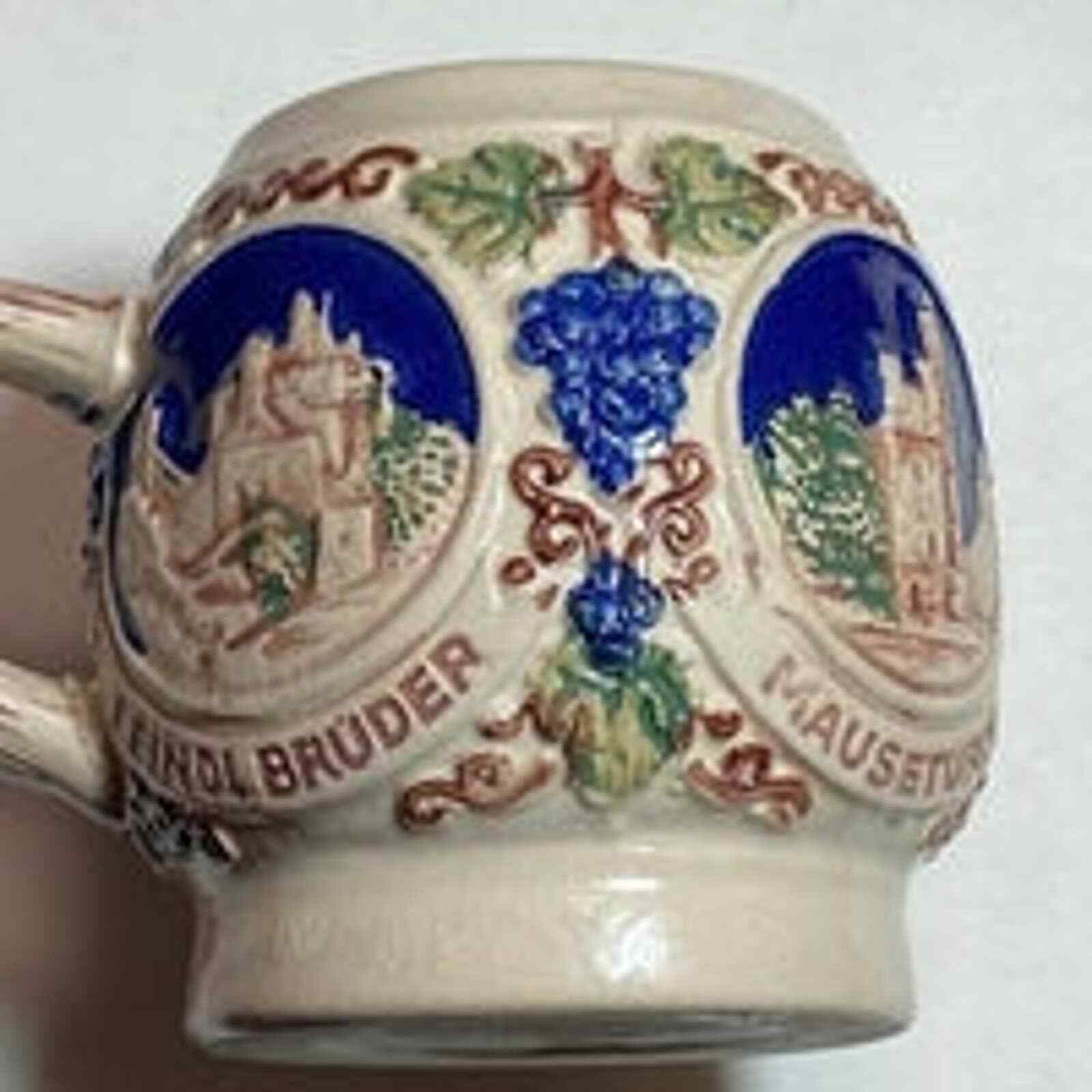 Vtg Cobalt Blue Small Beer Stein Mug Castles Original Gerz Gerzit W Germany