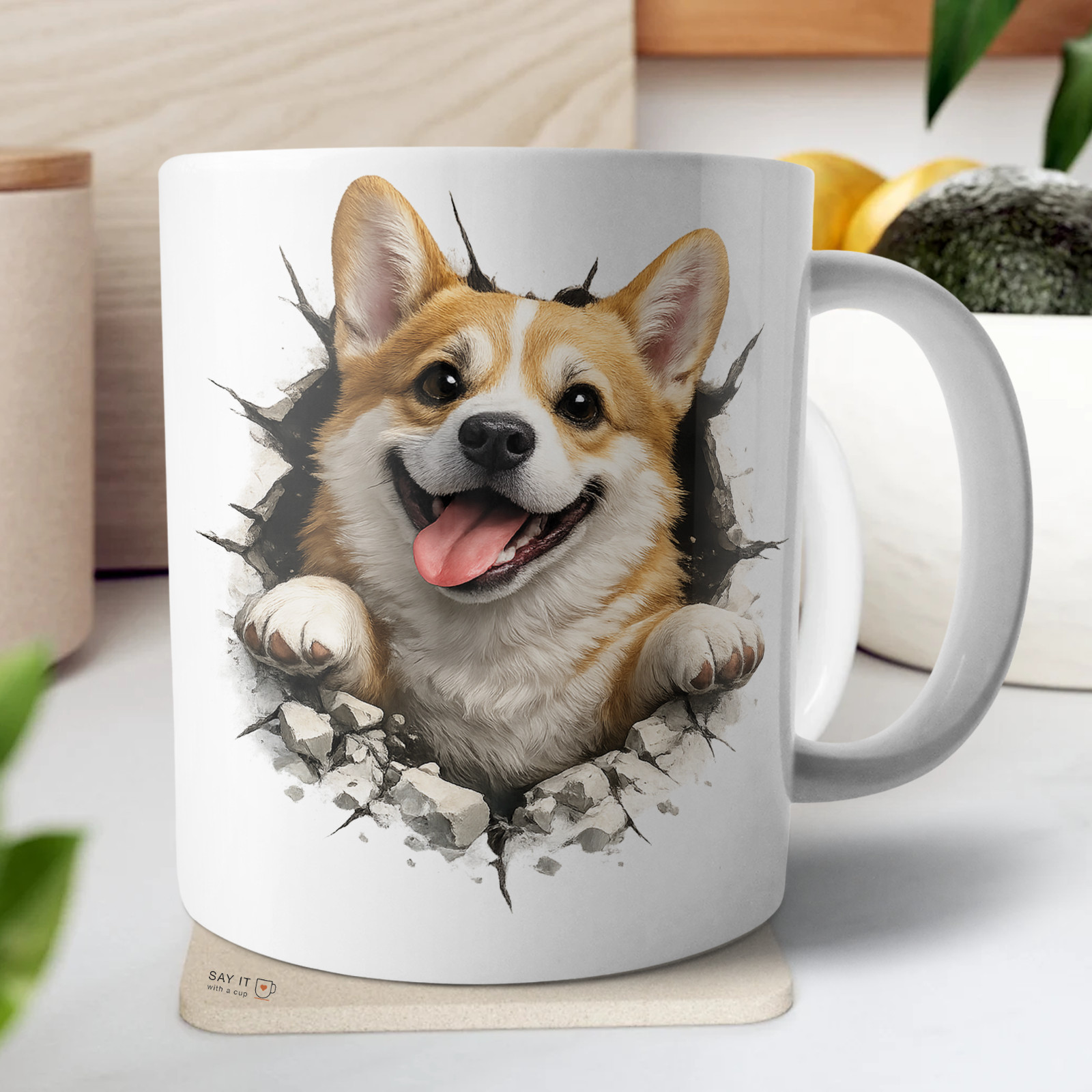 Funny Corgi Mug Cute Dog Coffee Cup 3D Puppy Design Dog Lover Gift 11oz