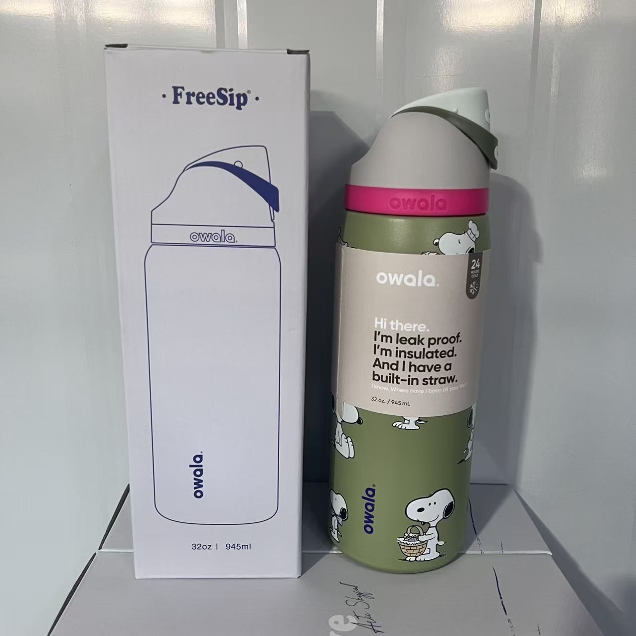 New Owala Snoopy Water Bottle Exclusive Tumbler 32/24oz Gift in Box-Choose Color