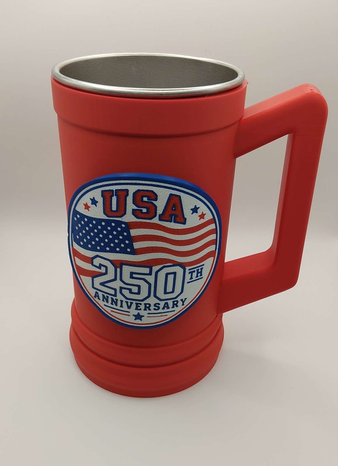 4-PACK RED Plastic Mug 16 Fl oz Cold Drink USA 250th Anniversary 1776-2026