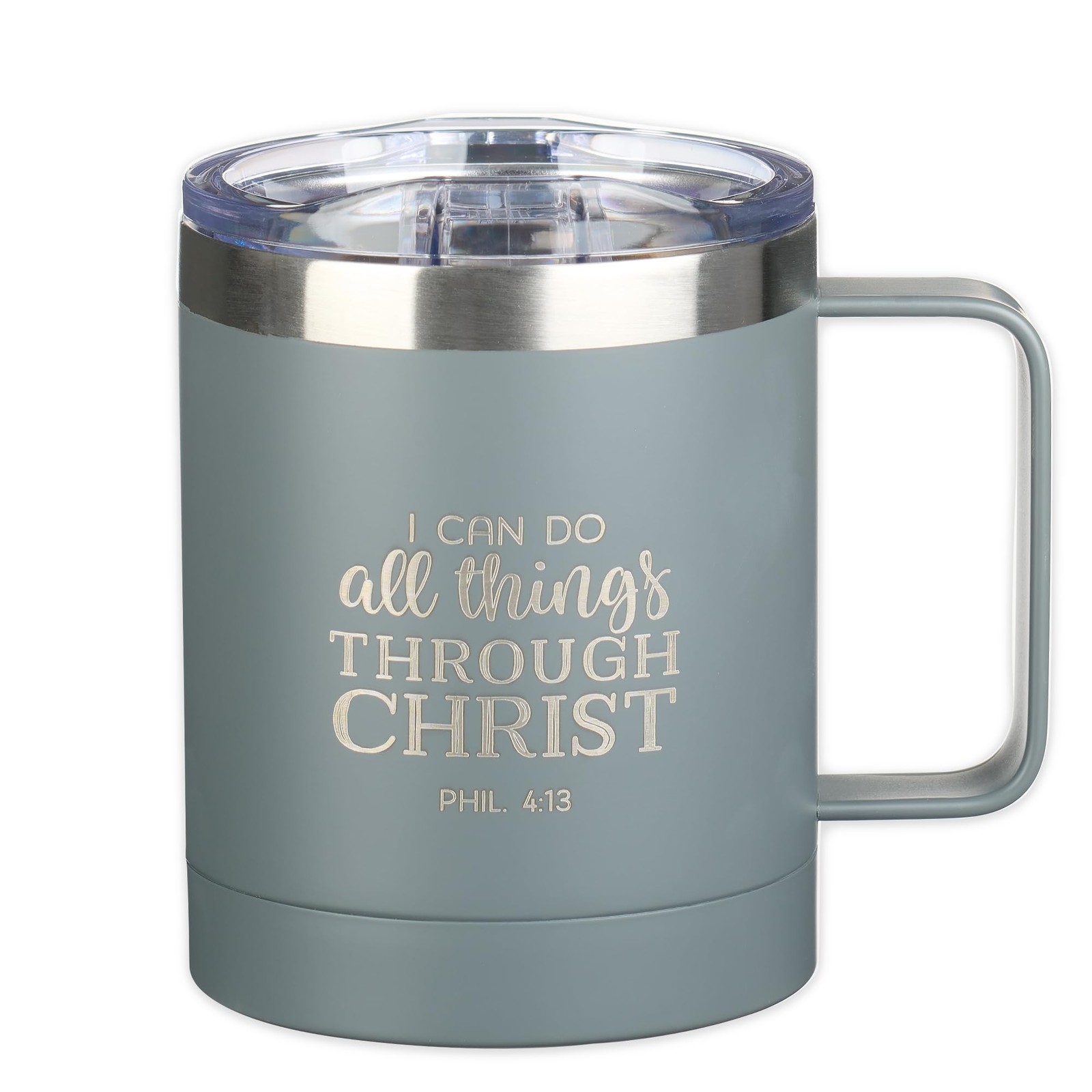 Stainless Steel Double Wall Vacuum Insulated Camp Style Travel Mug 11 Oz Gray Co