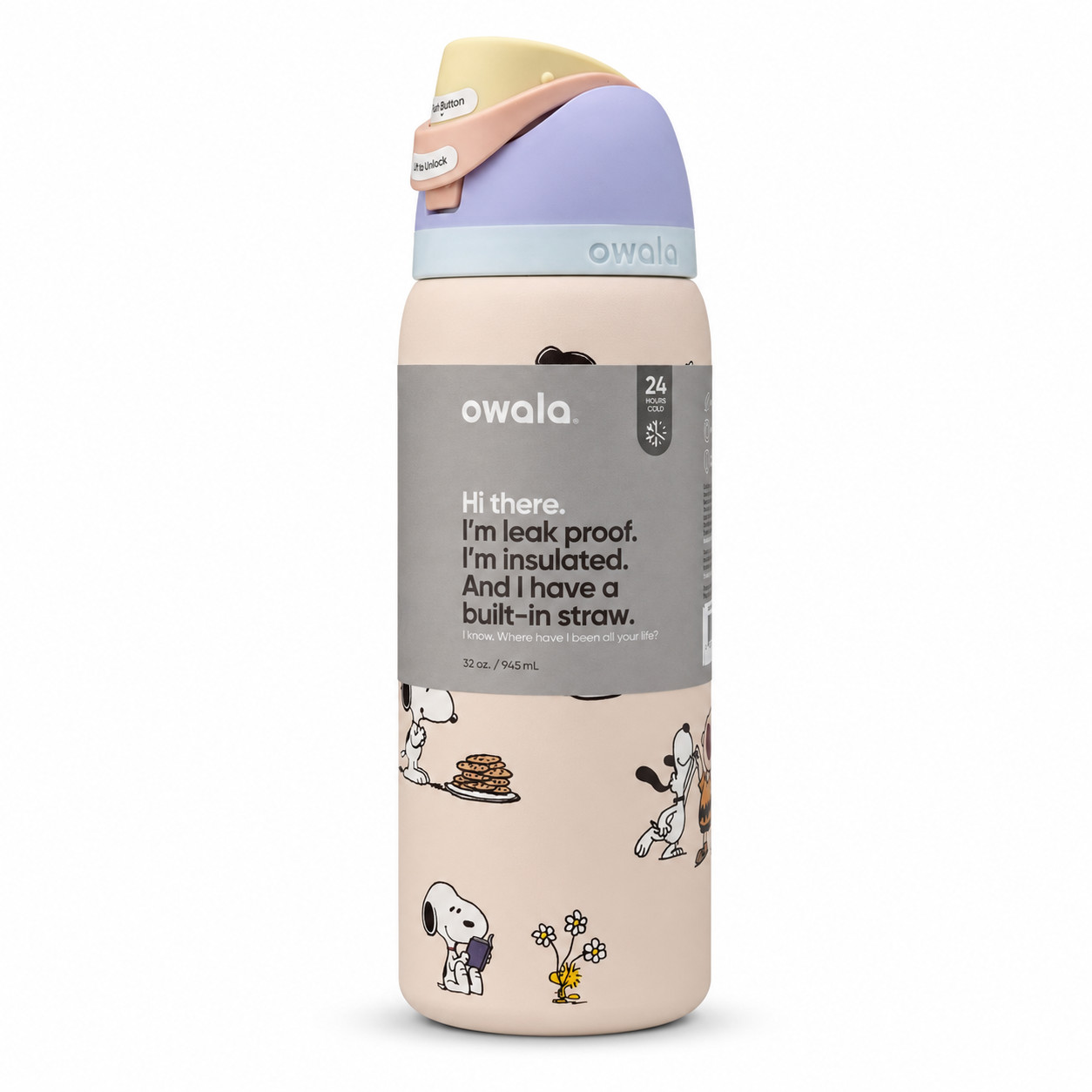 Owala Snoopy Water Bottle Exclusive Tumbler 32/24oz Gift -Choose Color