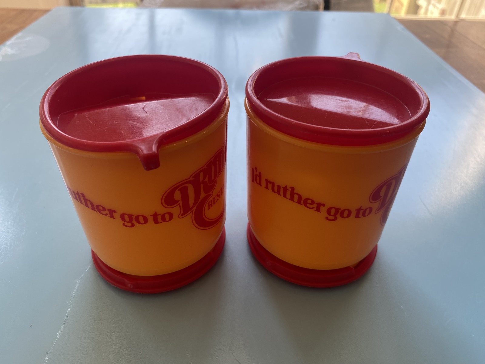 Vintage Druther’s Restaurant Insulated Travel Mugs Set of 2 Original Lids