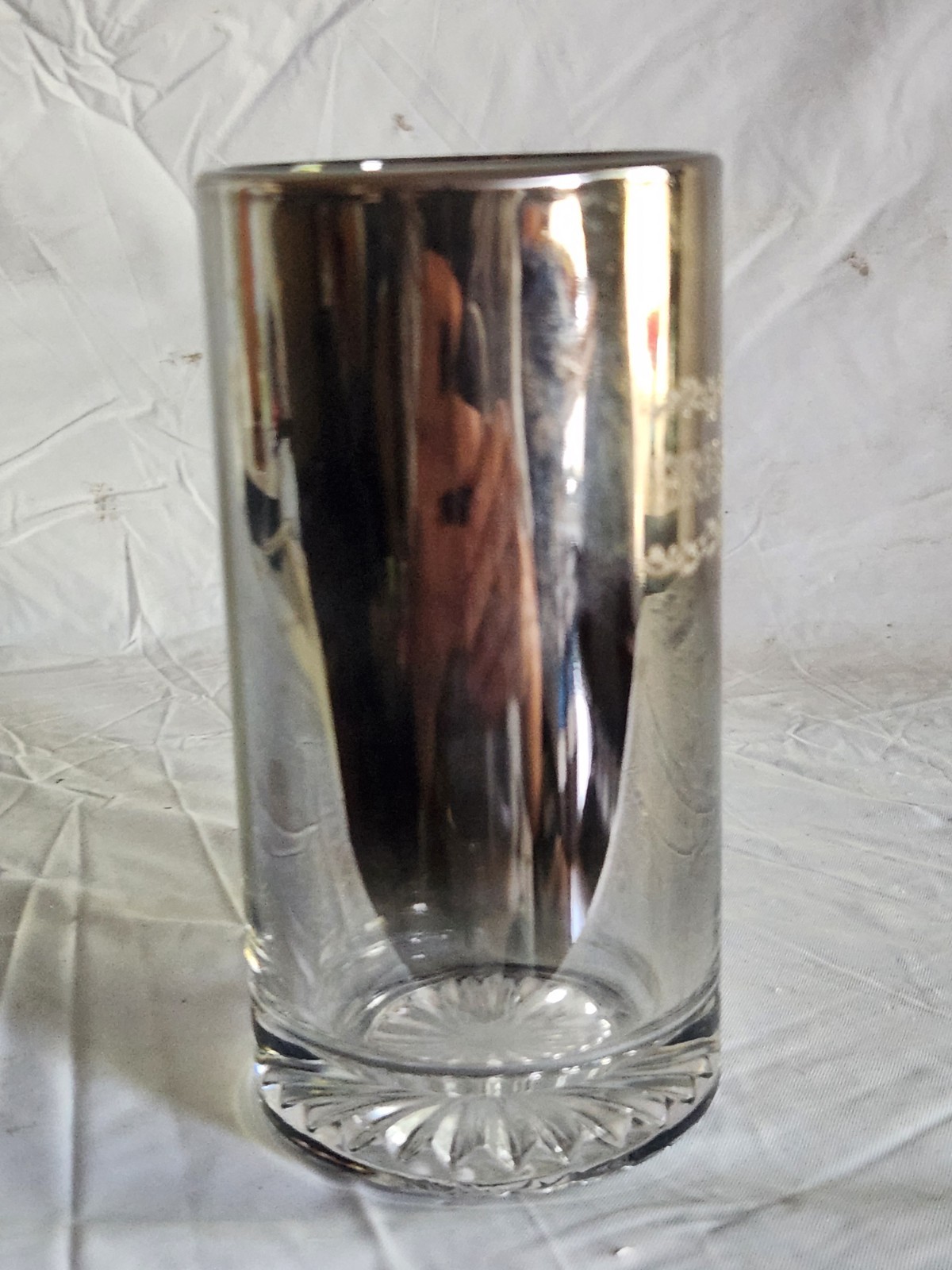 “Bridesmaid” Beer Mug Metallic Smoky Wrapped Glass Mug • Bridal Party