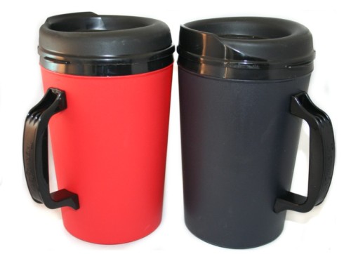 2 Foam Insulated 34 oz. Thermo Serv Travel Coffee Mugs