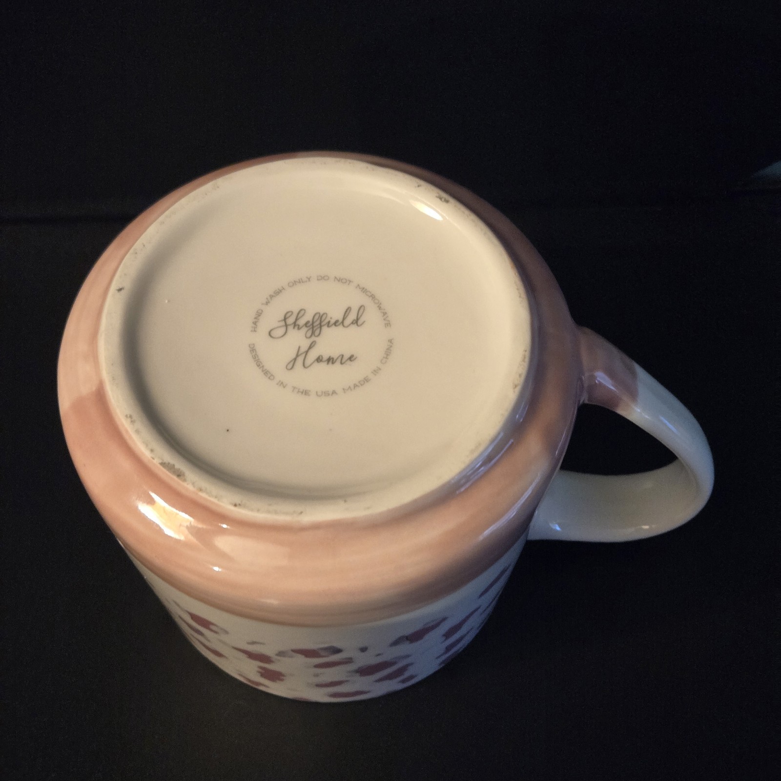Sheffield Home Ceramic Pink Leopard Print Coffee Mug 16 oz Hot Coco Cup